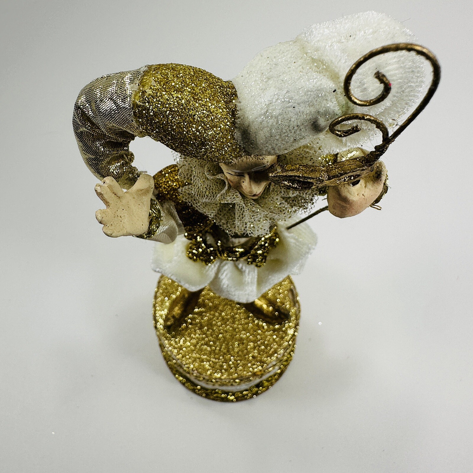 Katherine’s Collection at Silver Lake Gold & Ivory Jester on Round Trinket Box