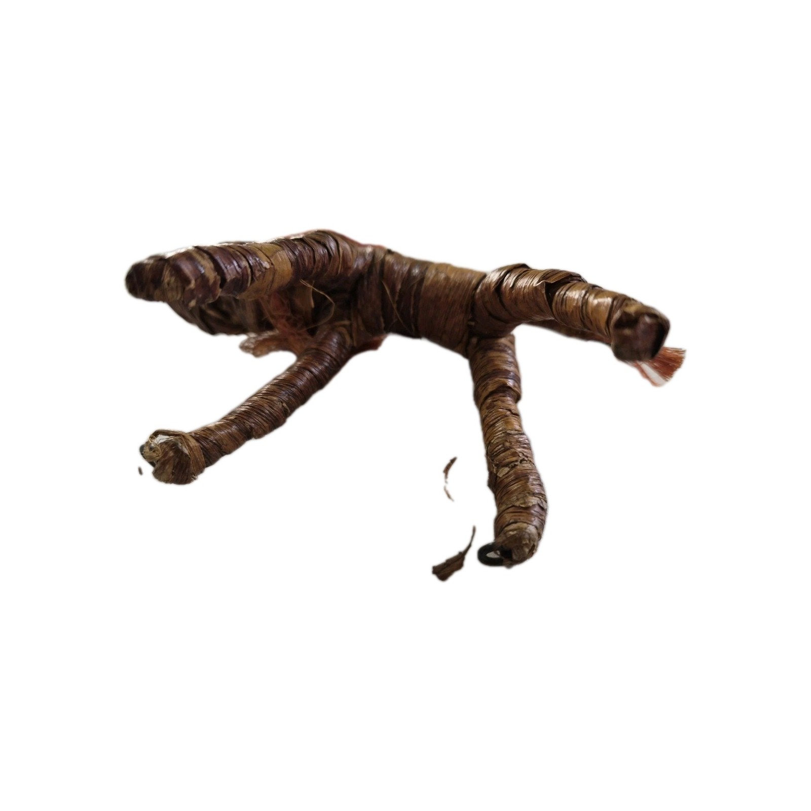 Handmade Plant Fiber Lion Figurine, Natural Finish Brown/Orange Animal Decor