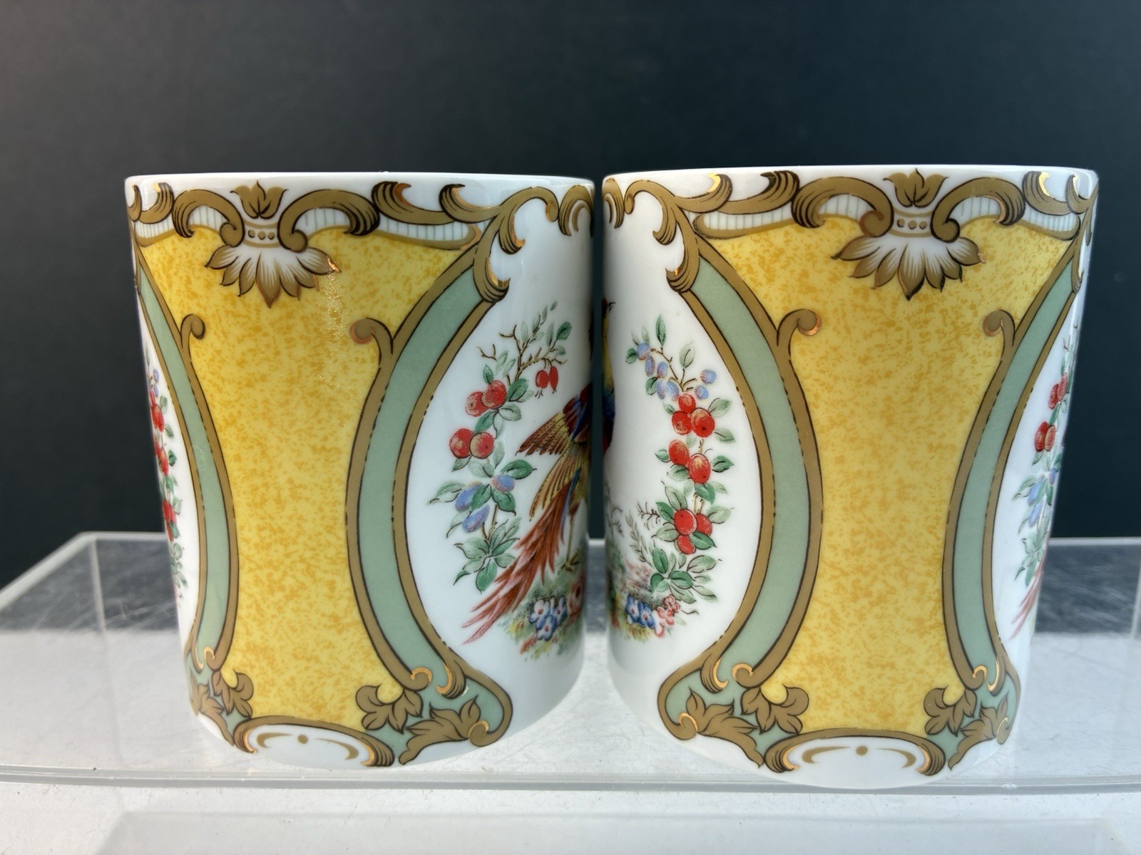 2 Late 20th Century Decorative Ceramic Mugs, Adrea Sadek, Preservation Society
