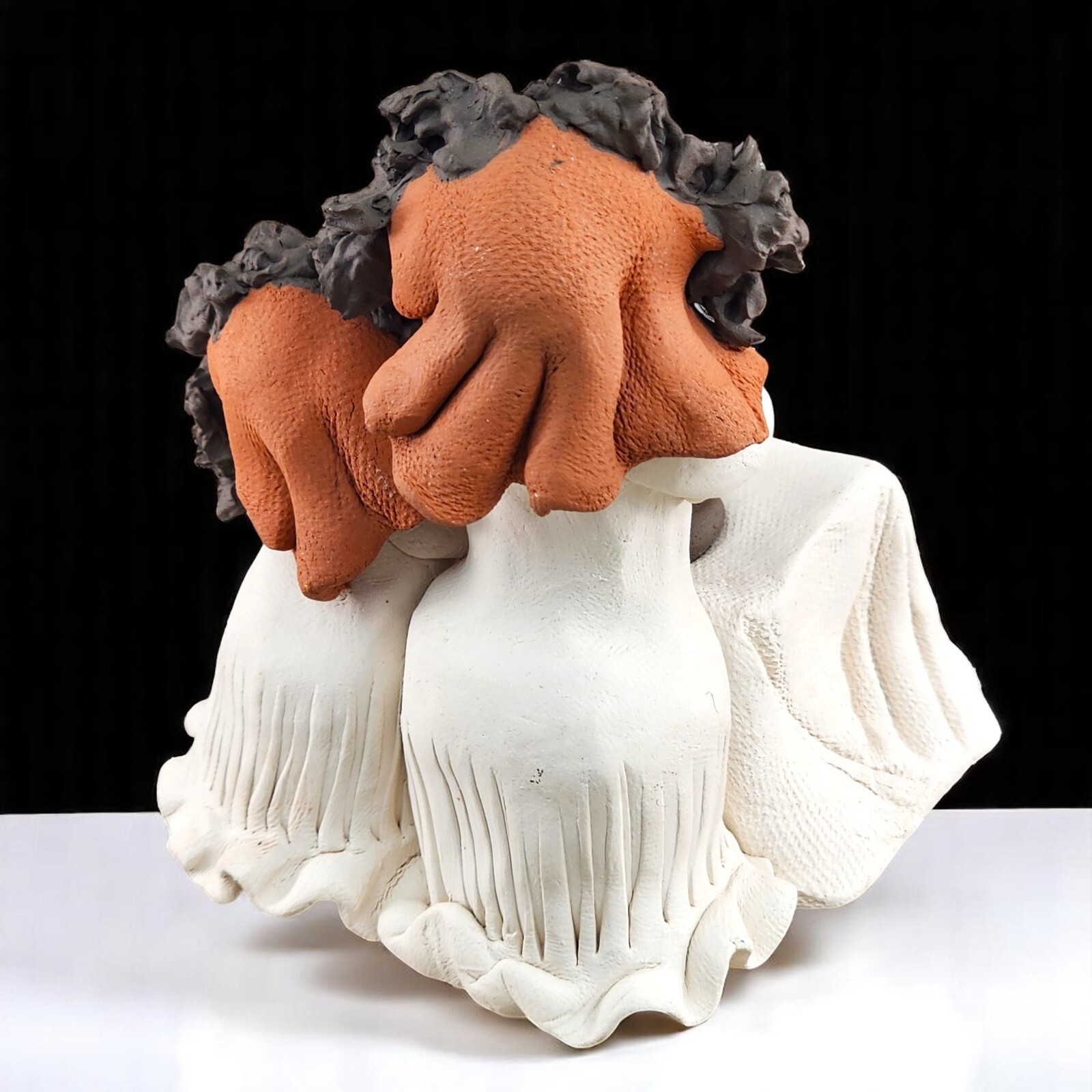 VTG Jewish Mother Child Praying Figure Woman Daughter Clay Artist Denis Filtser