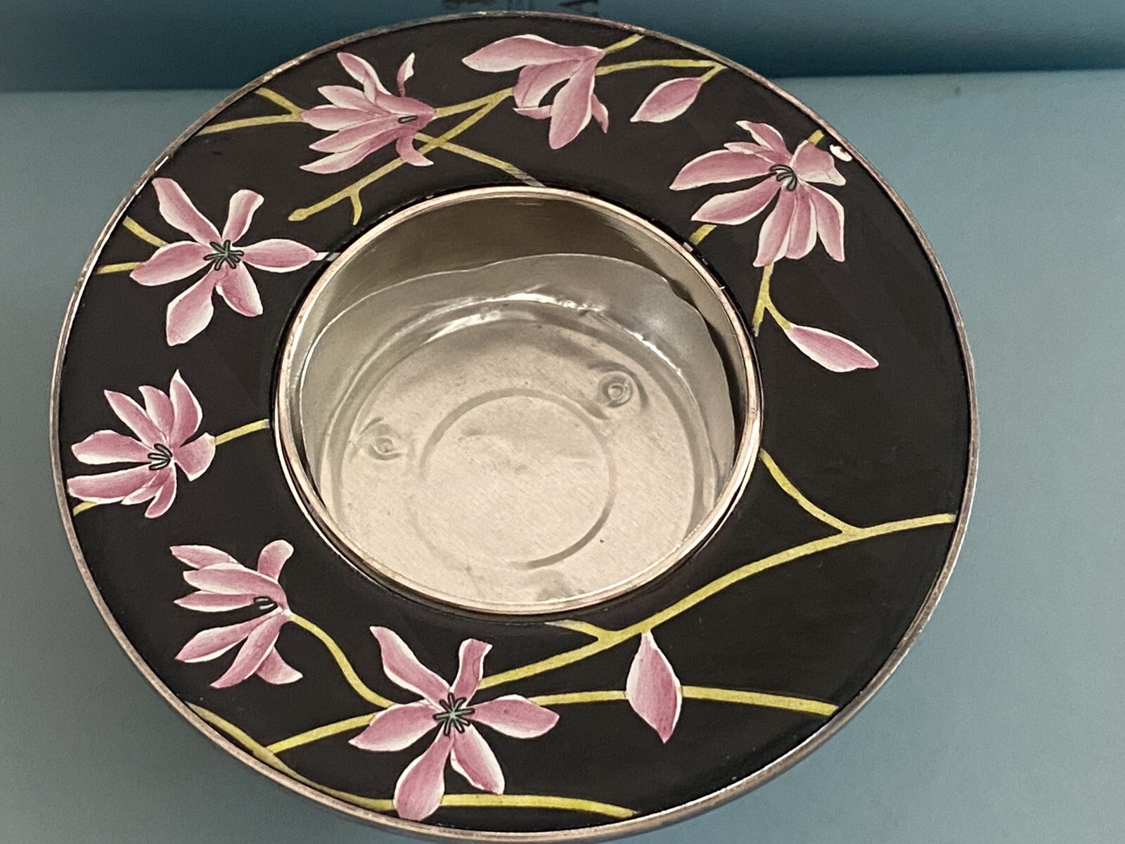 HALCYON DAYS ENAMEL CANDLE VOTIVE TEA LIGHT HOLDER IN BOX
