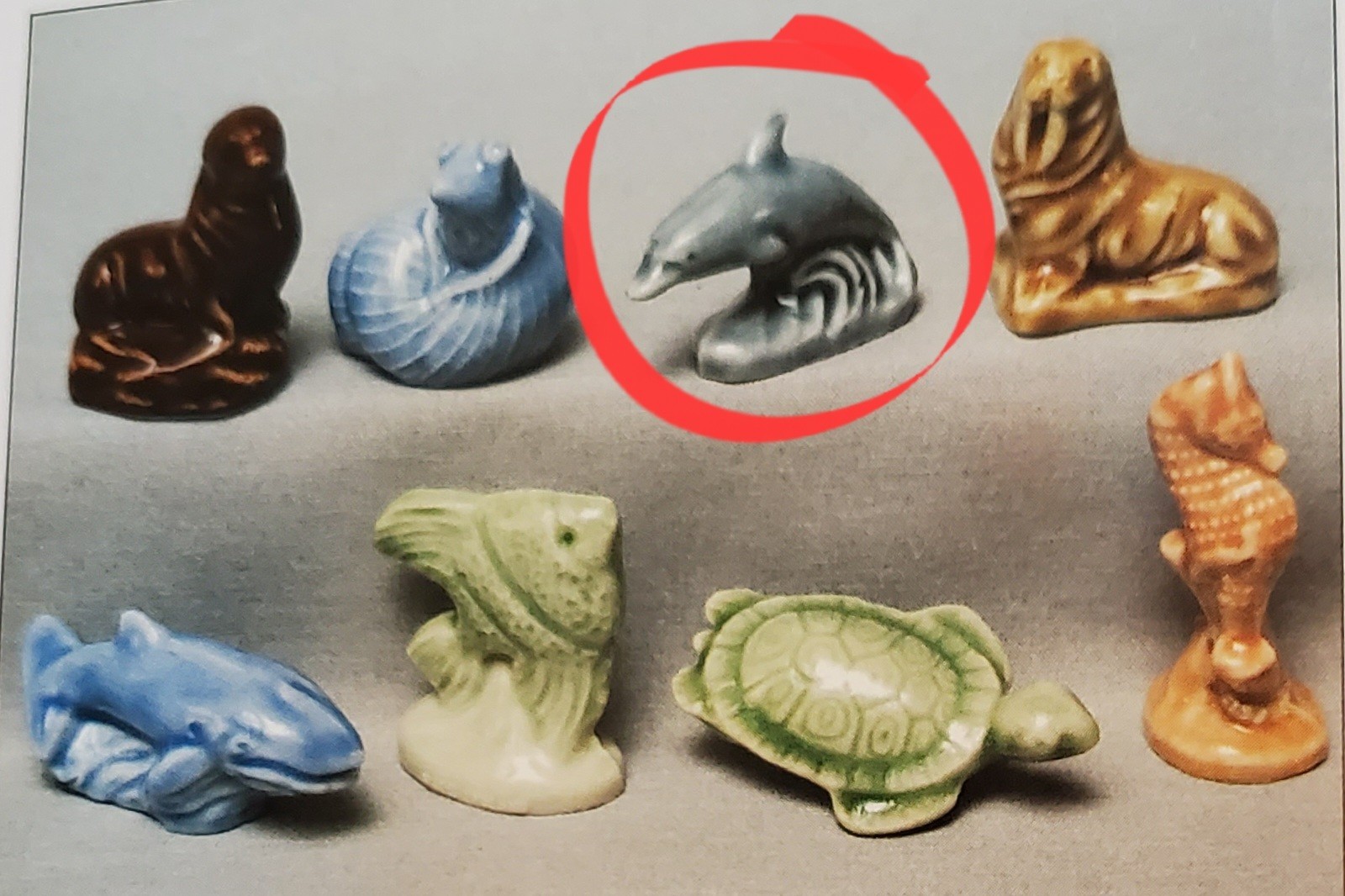 Wade Whimsies Dolphin Tom Smith Party Crackers Sealife Gray Porcelain Figurine