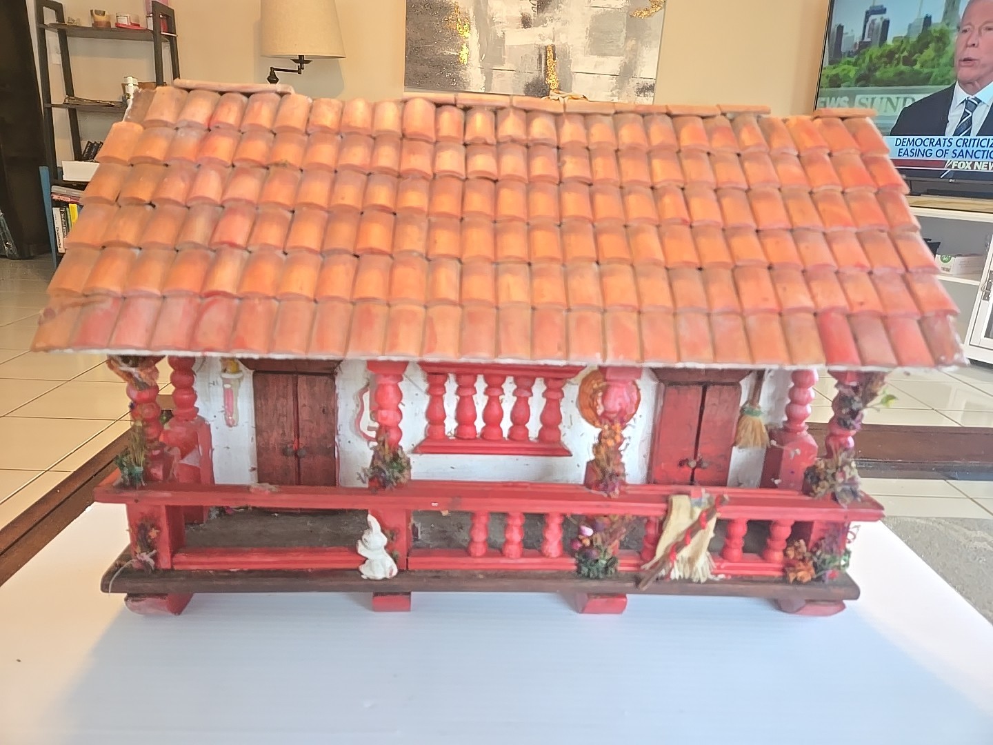 Colombia Handcrafted Miniature Casita House Porch Colombian Balconies Wall Art