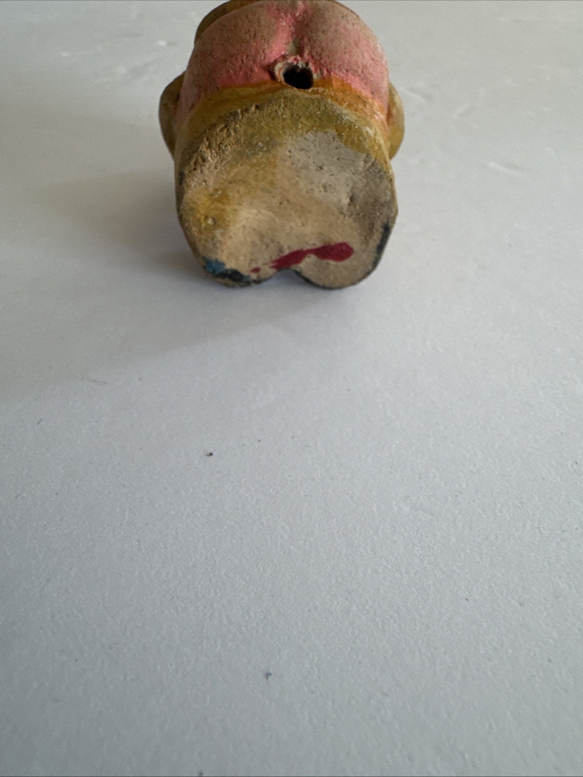 Chalkware Plaster Figural Old Man Pooping 2.5”