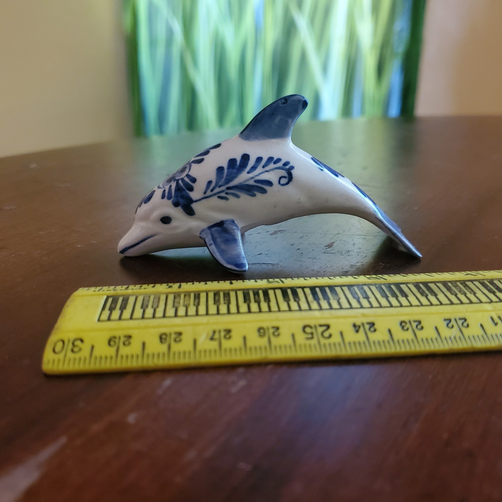 Vintage Delft Blue Dolphin 4″ Figurine Blue & White MINT Condition