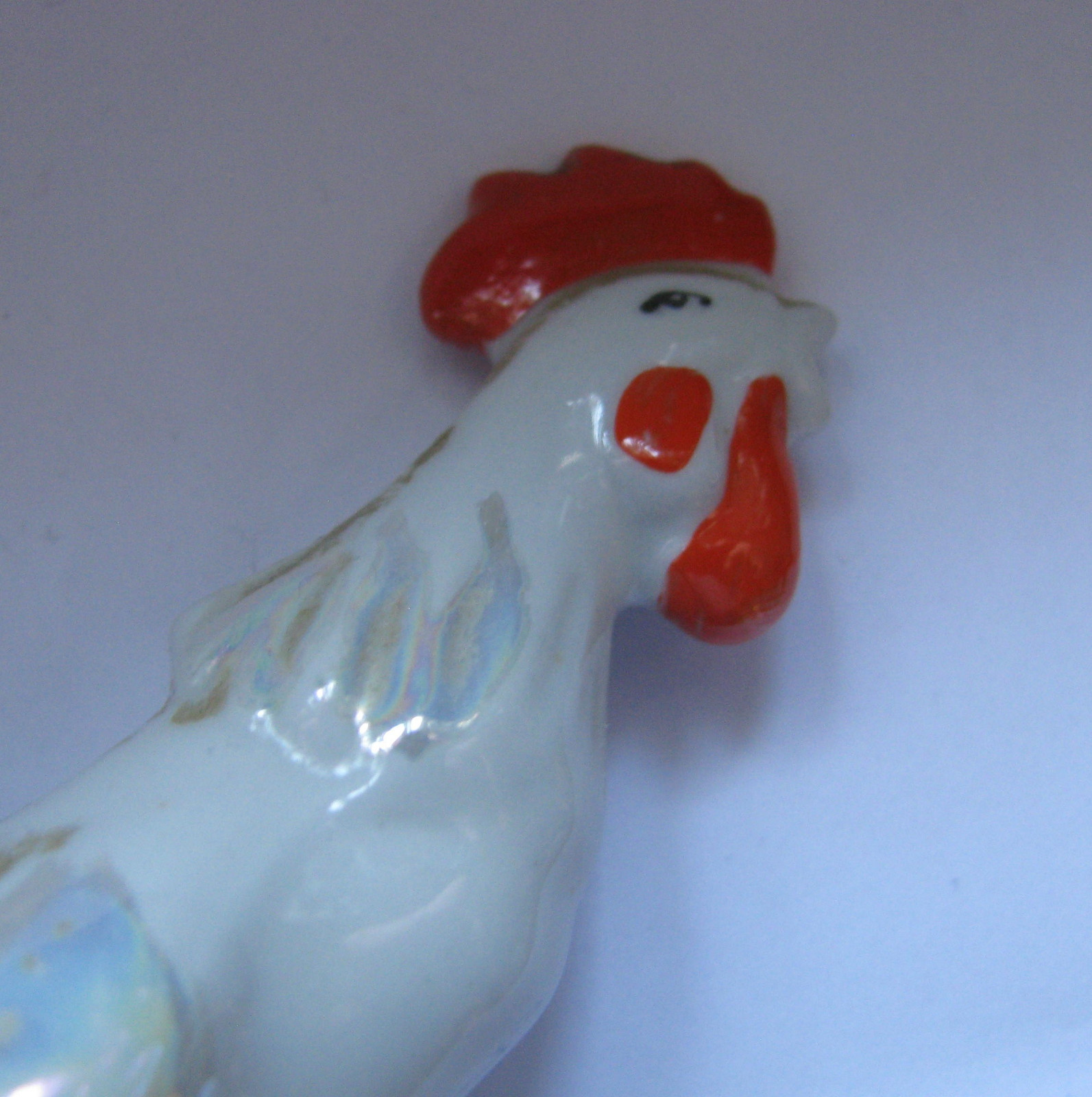 Porcelain statue Fighting cock, Riga porcelain USSR, faience,1940s – 1950s RARE!