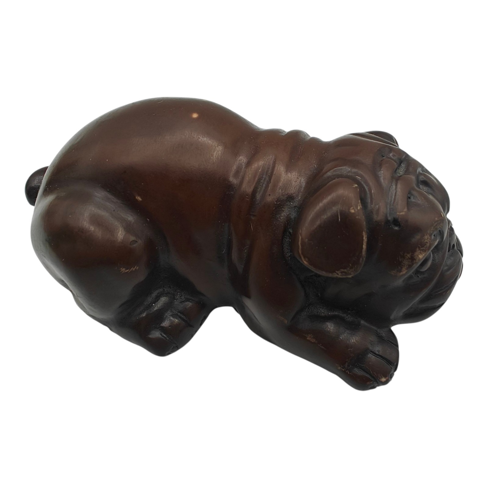 English Bulldog Figurine Deep Rich Color Solid Resin Dog Paperweight