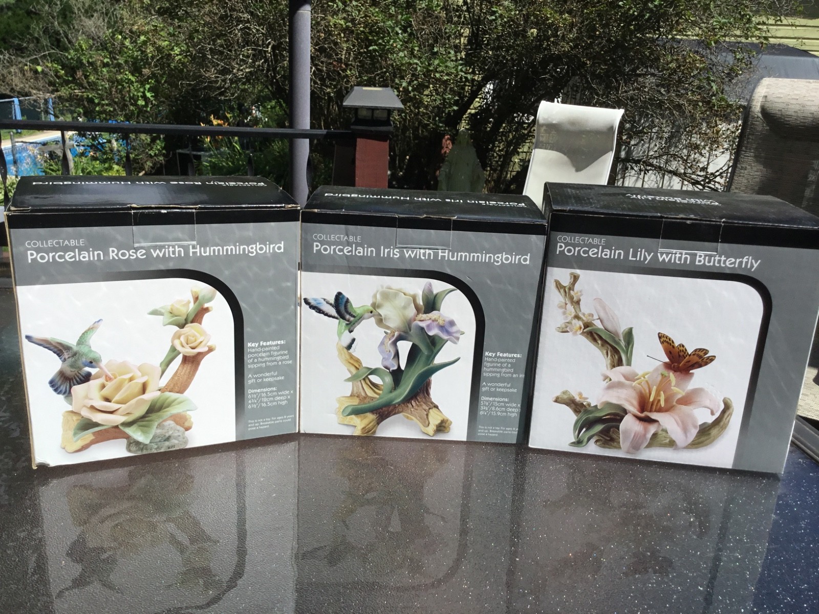 3 VINTAGE BIRDS & FLOWERS PORCELAIN FIGURINES NATURAL SETTINGS DELICATE DETAILS