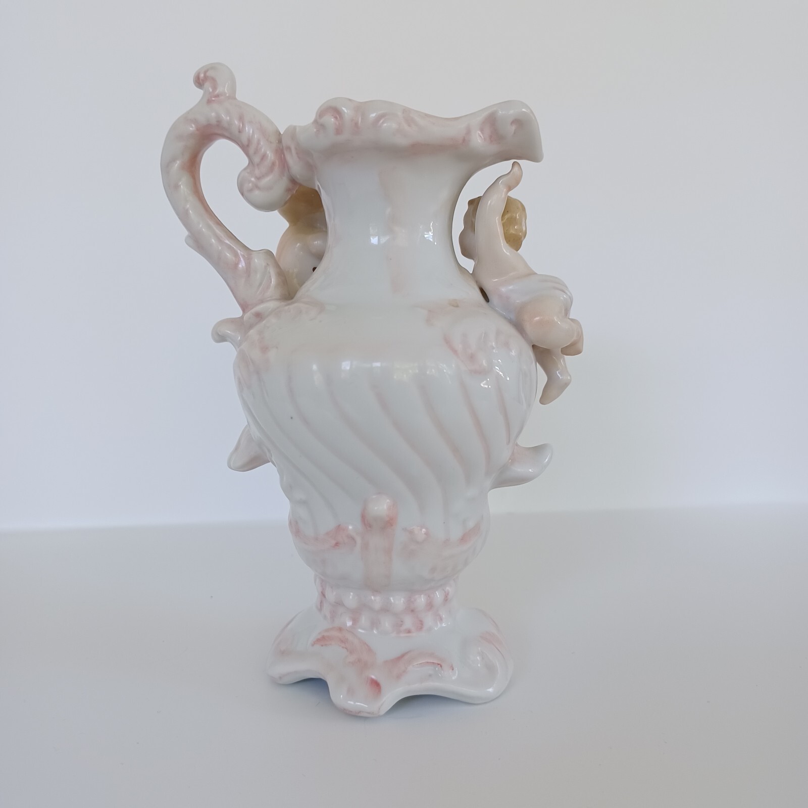1930s Vintage Charles Sadek Import Co Porcelain Figural Vase Cherubs Children