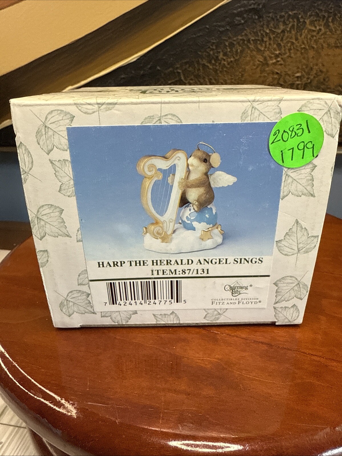 Fitz & Floyd Charming Tails “Harp The Herald Angels Sing” Figurine Christmas