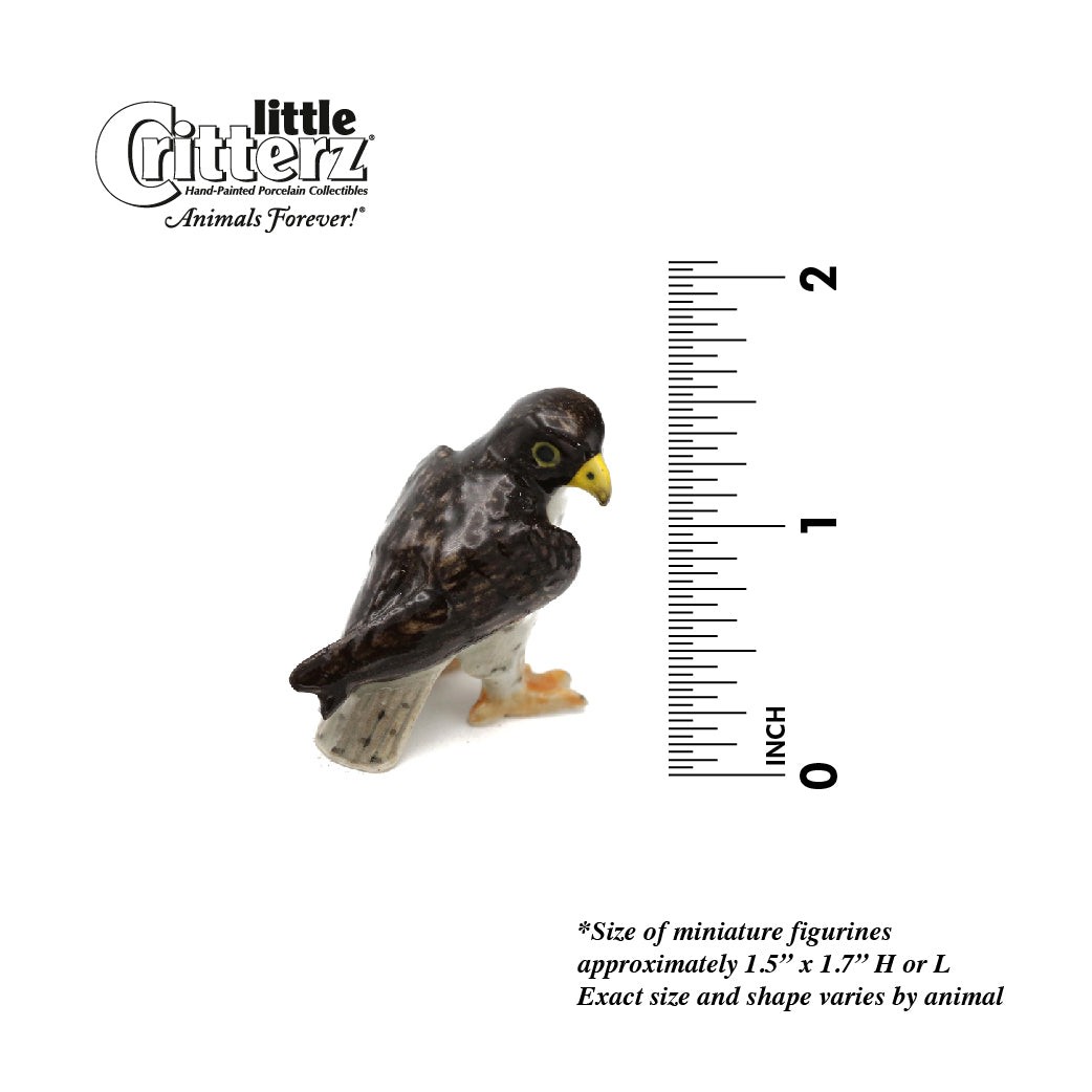 Little Critterz Falcon – Peregrine Falcon “Stoop” – miniature porcelain figurine