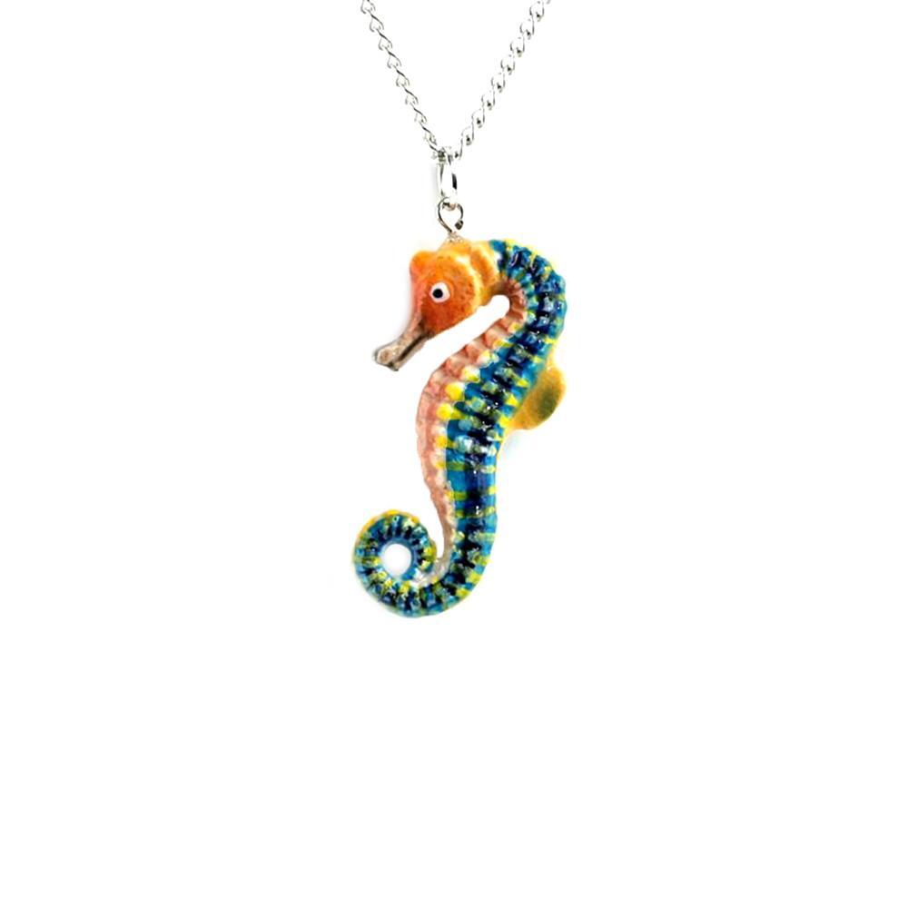 Little Critterz Jewelry Green Seahorse – Necklace Pendant Porcelain Jewelry