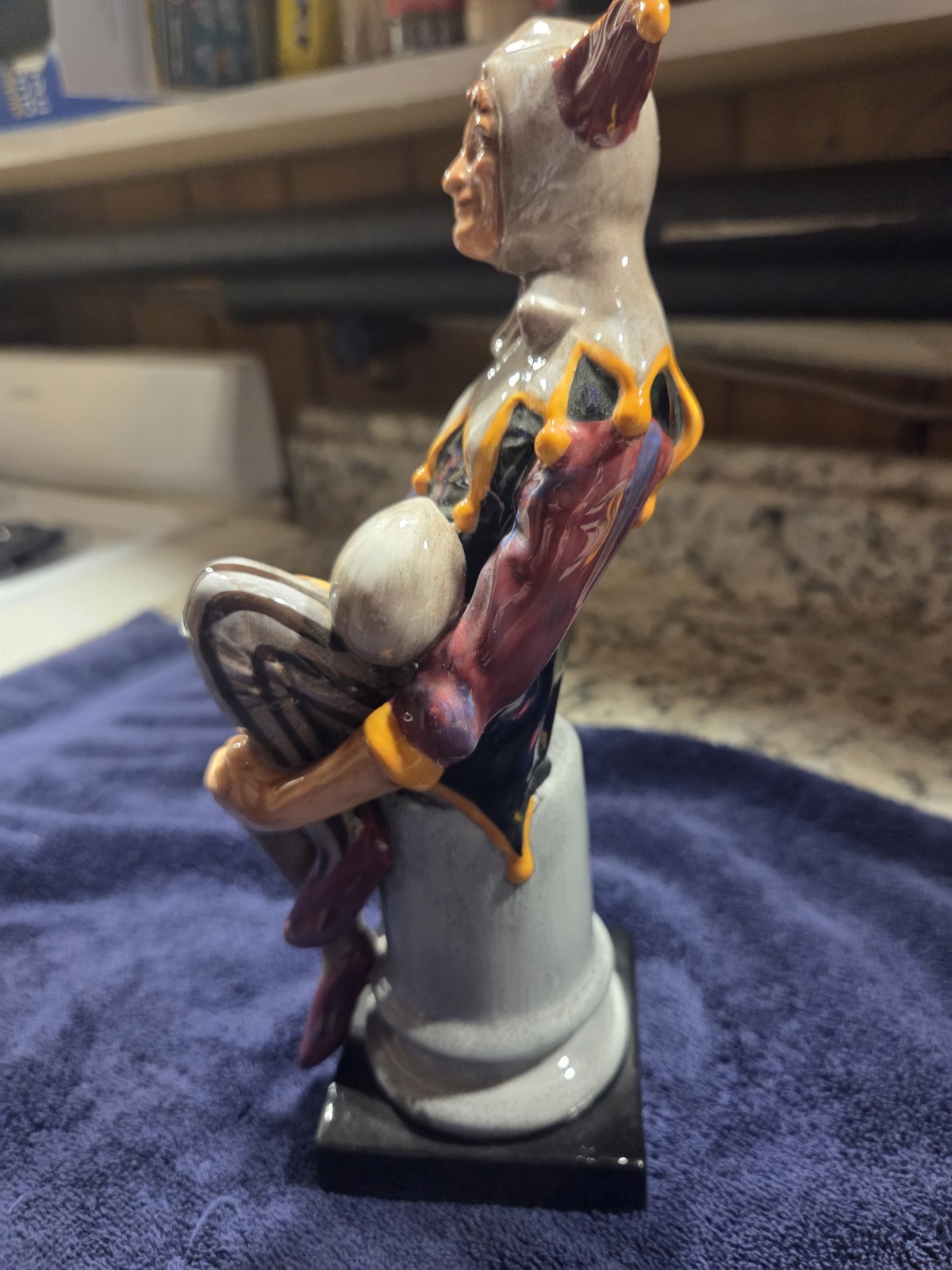Royal Doulton Jester Figurine England Hand Painted Porcelain, Estate Find