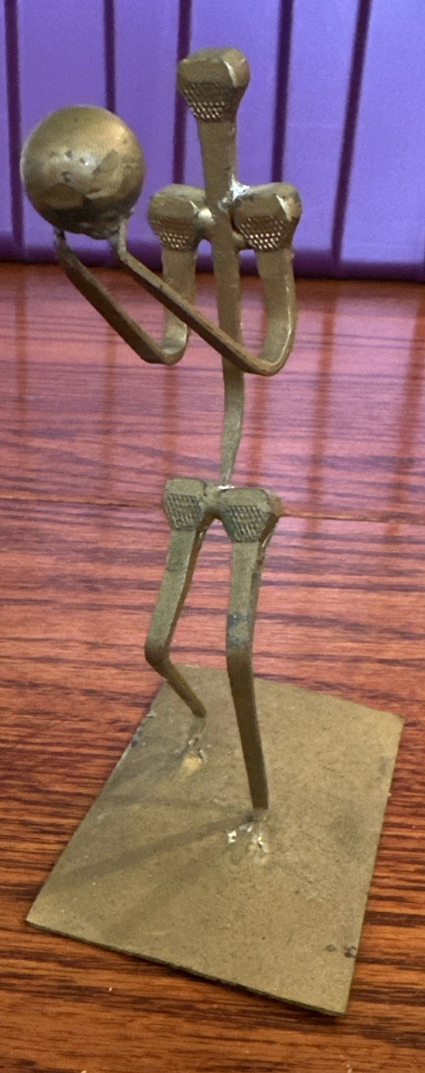 Vintage Handmade Metal Art Basketball Player
