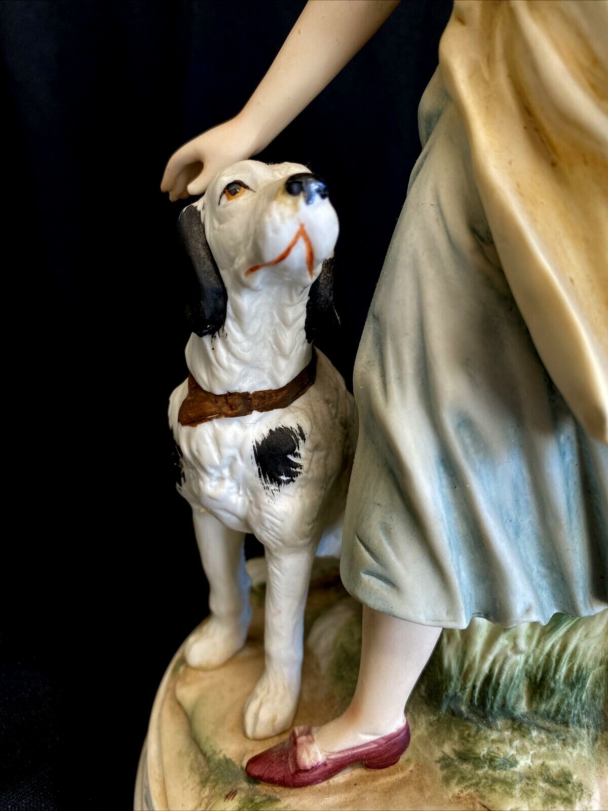 Ethan Allen Traditional Interior Design of a Girl with a Dog Figurine 10″ tall