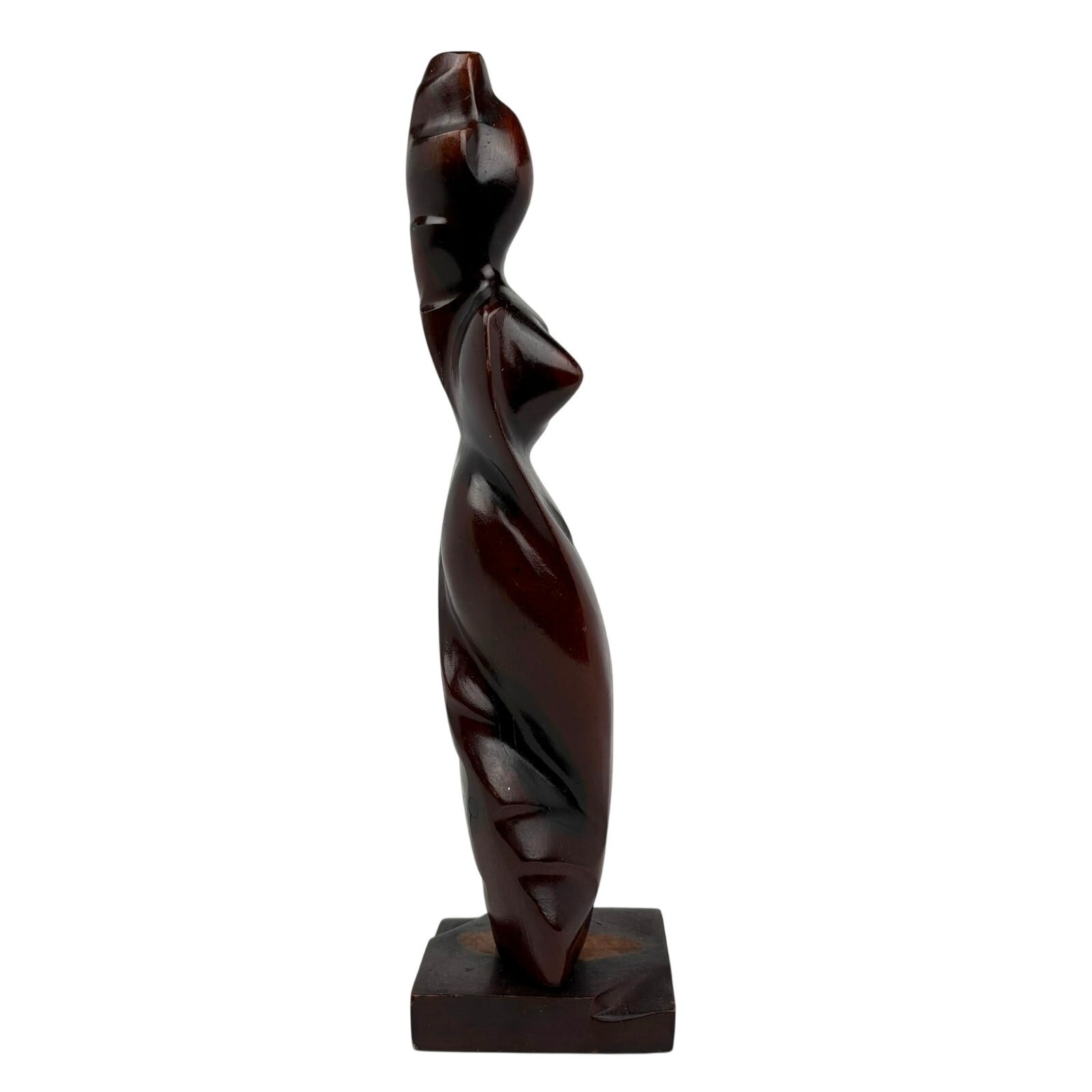 Abstract Wood Sculpture Female Figure Carved Art Deco Avant Garde Style 15.5″