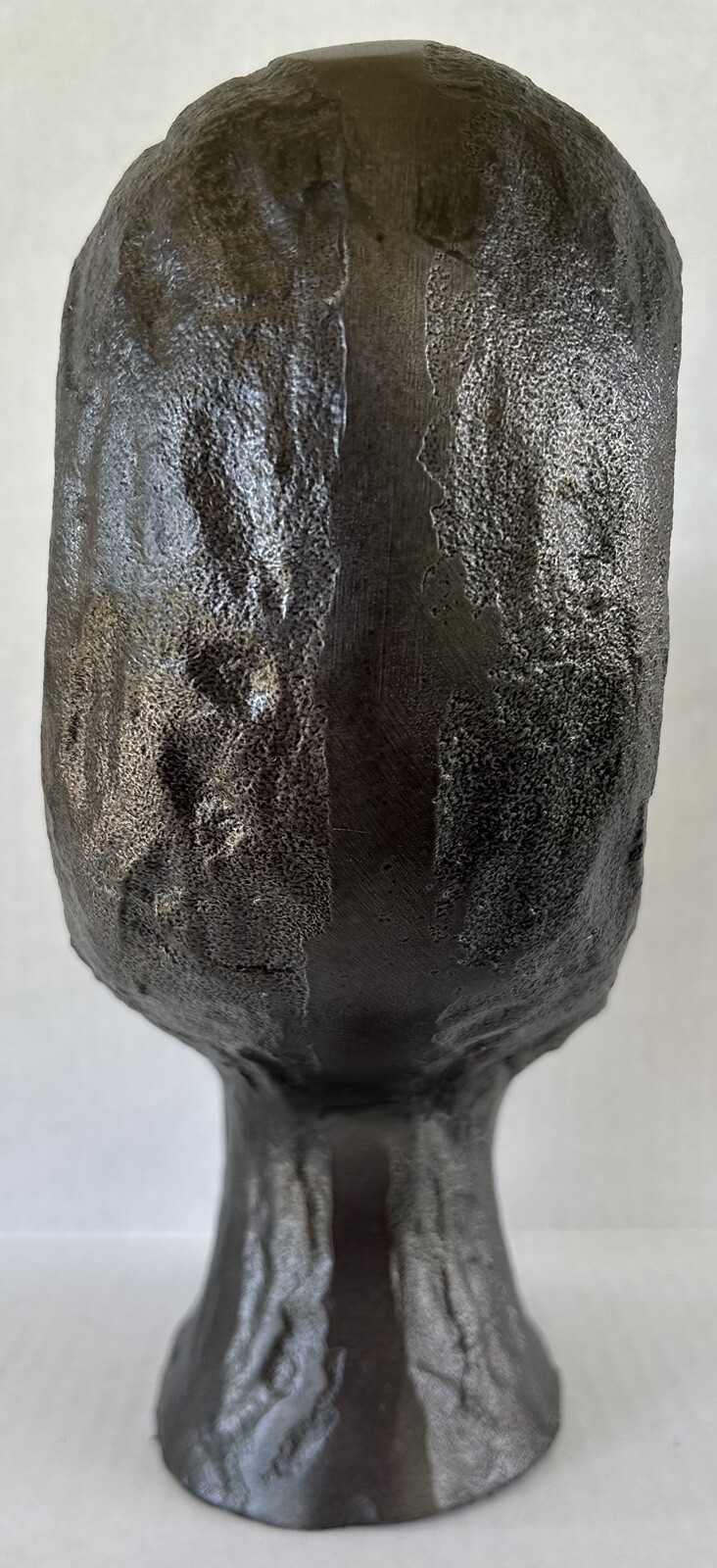 Empty Head Metal Sculpture 12″ Figural Silhouette Hole In the Head Brutalist Art