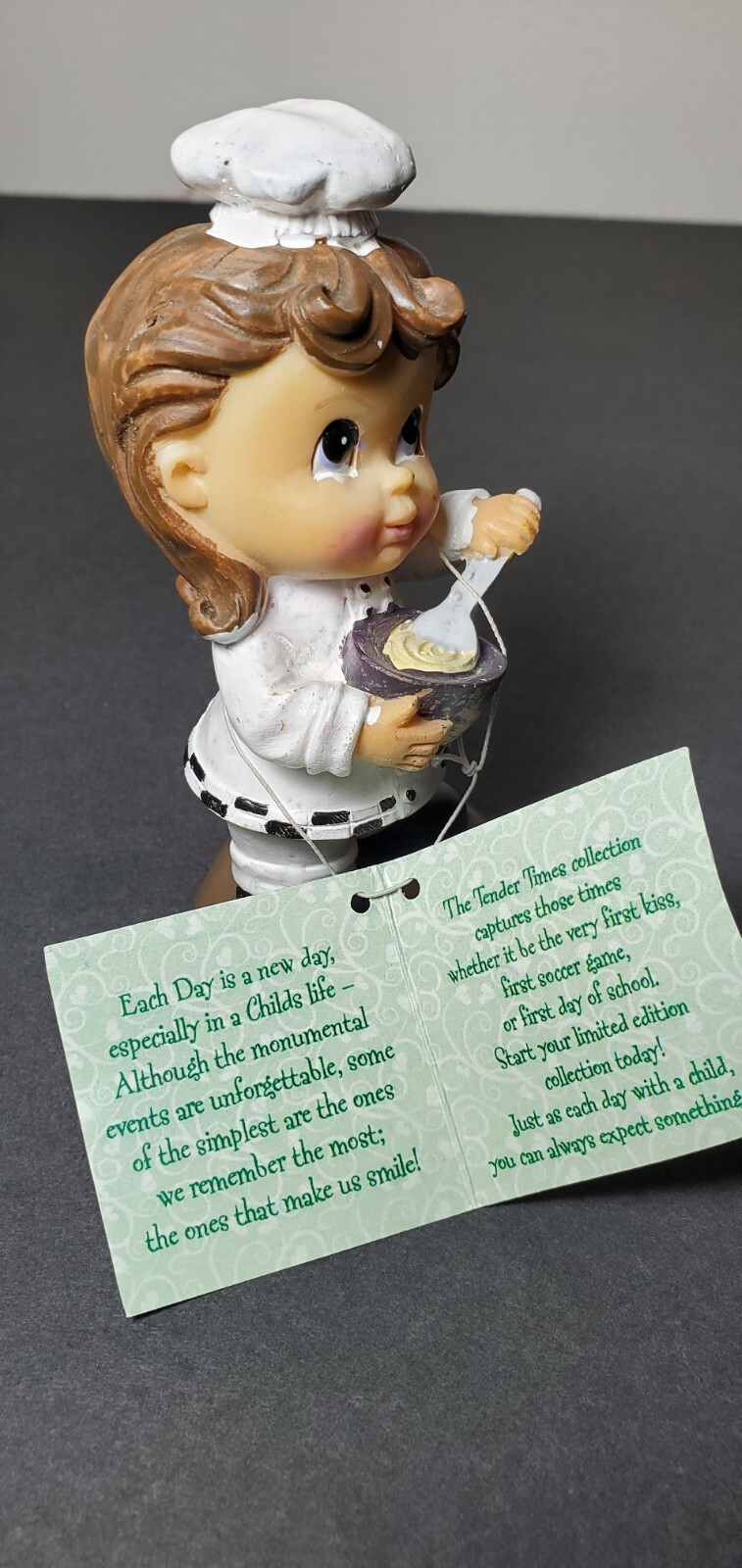 VTG Tender Times Master Chef Little Boy Happy Moments To Remember 4.5″ H , RARE