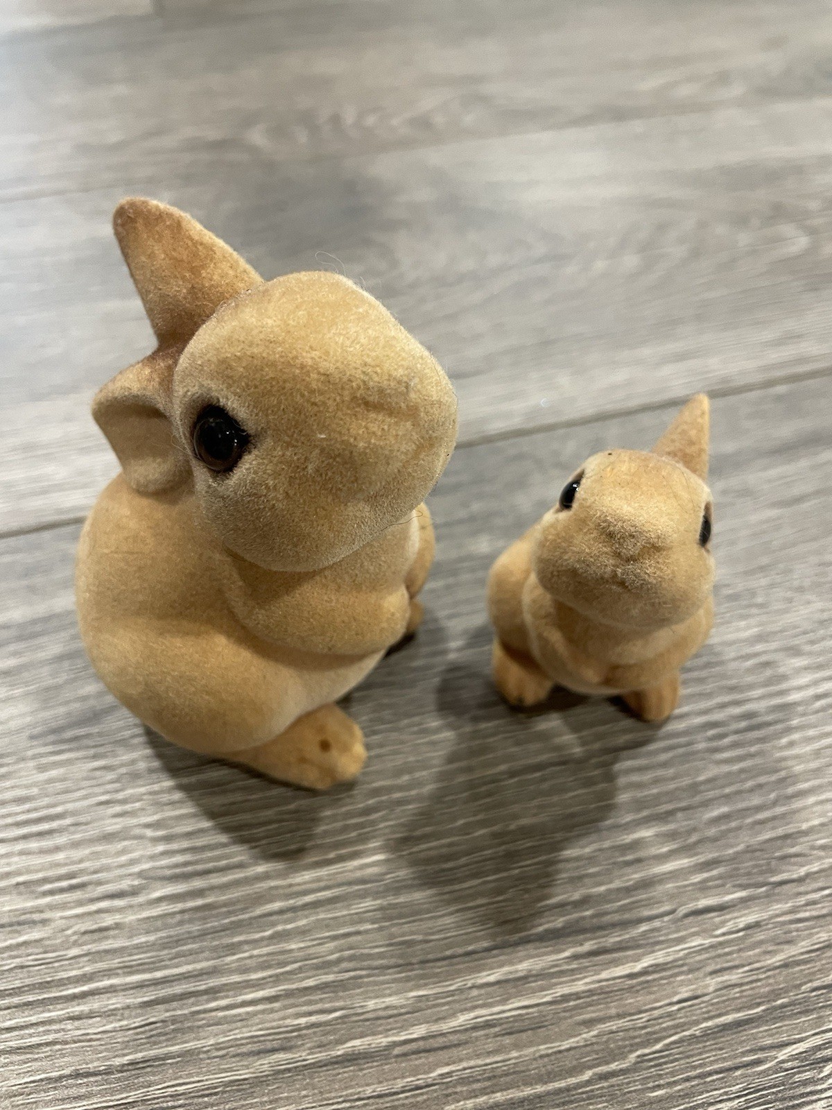 Josef Originals Japan Flocked Brown Bunnies 2 Sizes