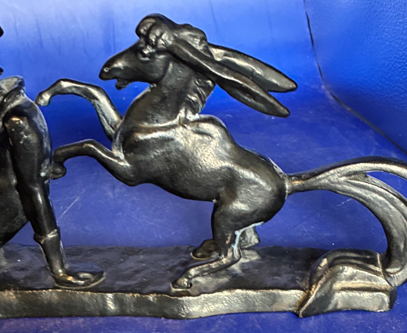 Folk Lore Cast Iron Figure of Young Boy With Donkey