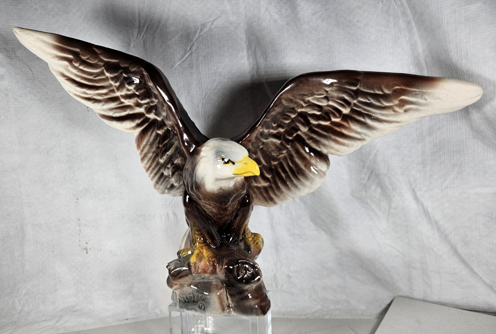 Vintage American Eagle Bird Figurine Porcelain Large Statue 21″ Signed Art