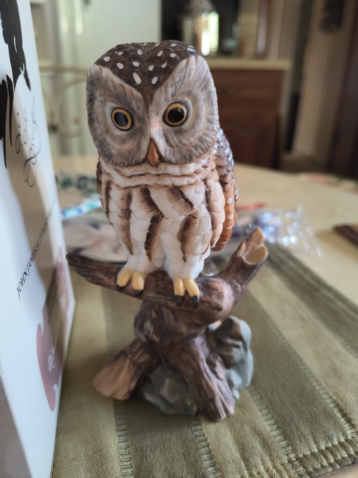 Vintage “Richards Owl” Porcelain Bird Figurine by John James Audubon – 1982