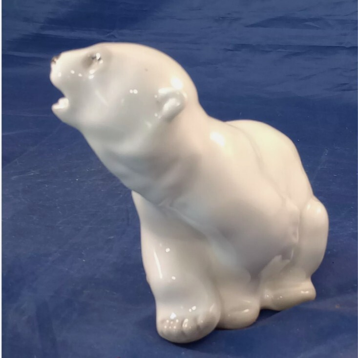 Vintage Russian LOMONOSOV LFZ Porcelain Polar Bear Russia