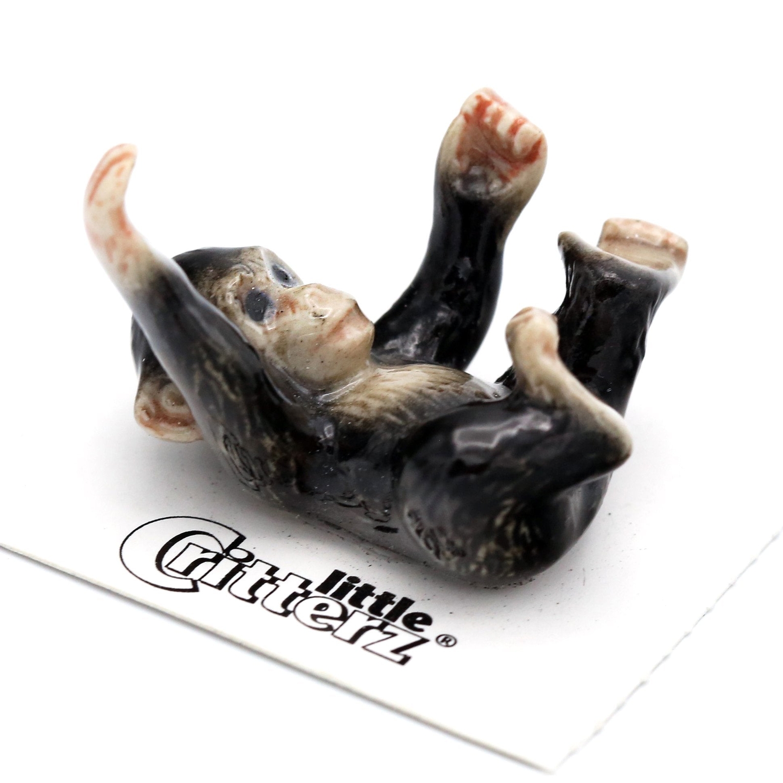 Little Critterz Black – Chimpanzee “Tooley” – Miniature Porcelain Figurine