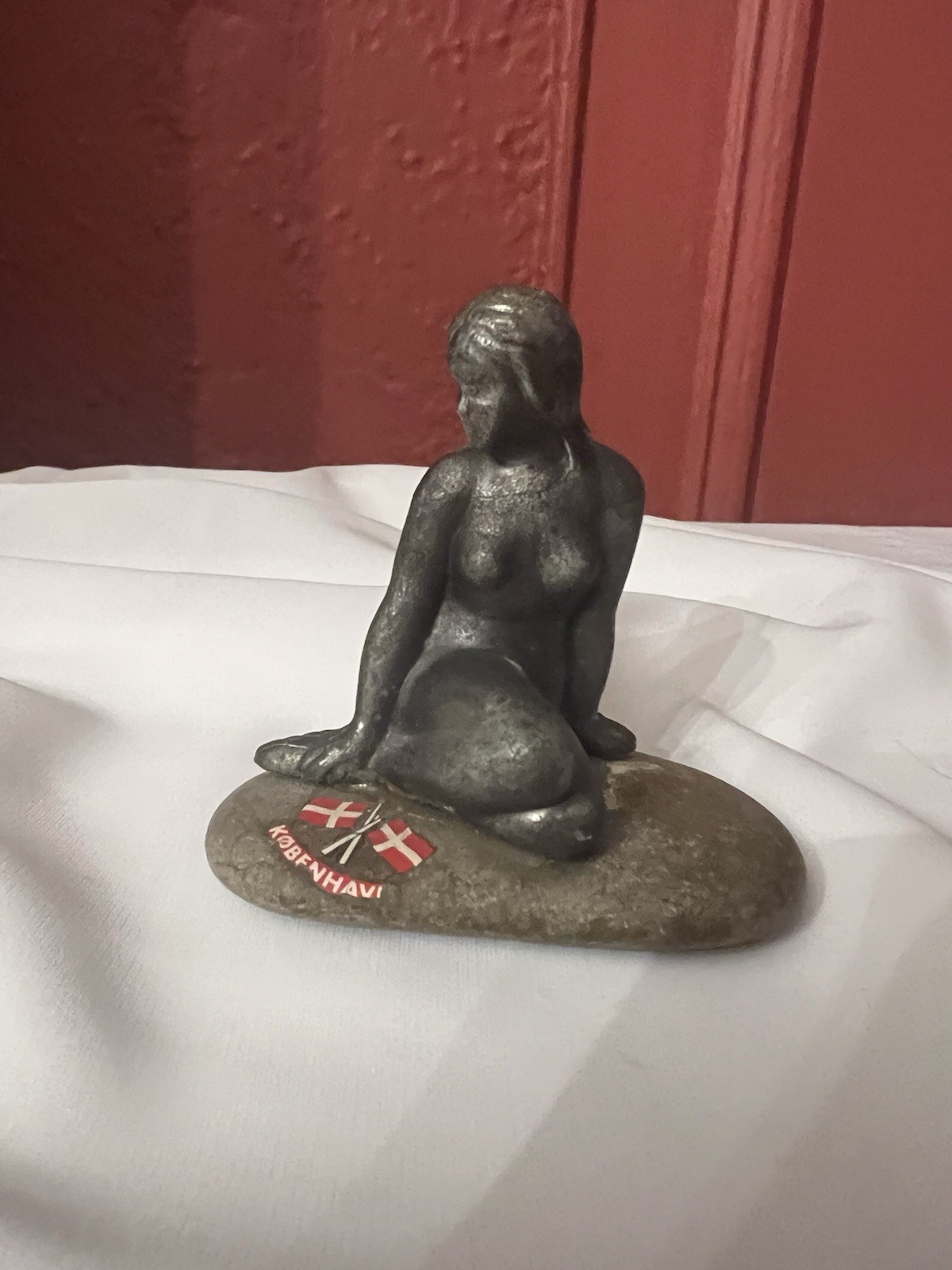 Copenhagen Denmark Little Mermaid Metal Stone Souvenir Figurine