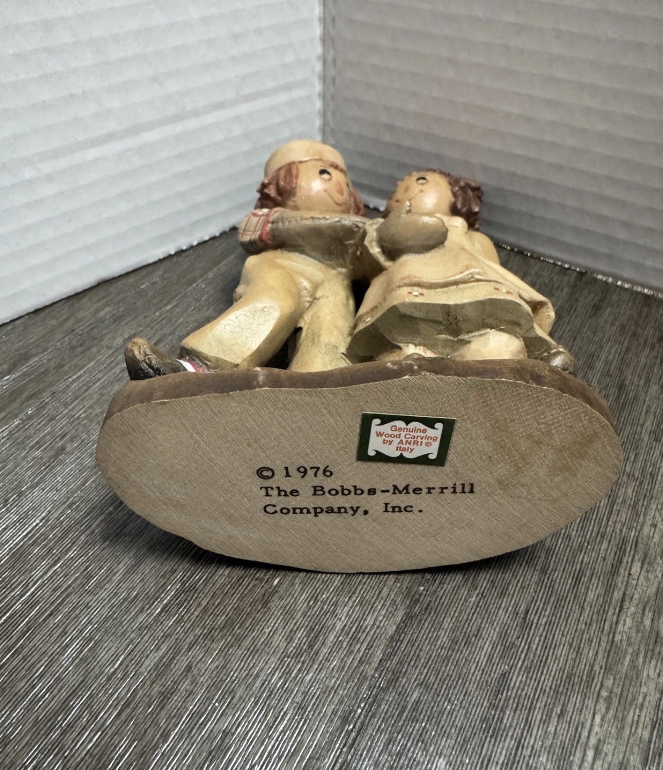 Anri Italy Raggedy Ann & Andy Wood Carved Figurine Bobbs Merrill