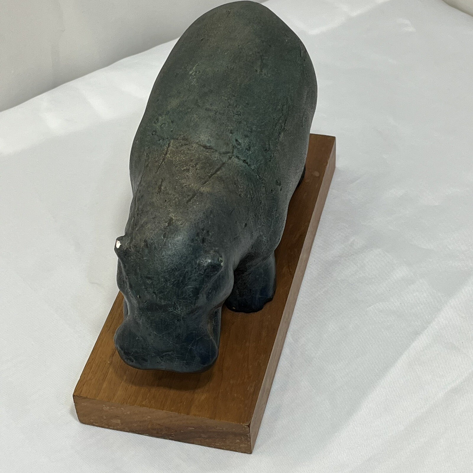 Vtg Alva Studios NY Standing Hippopotamus Sculpture Gipsformerie Berlin Hippo