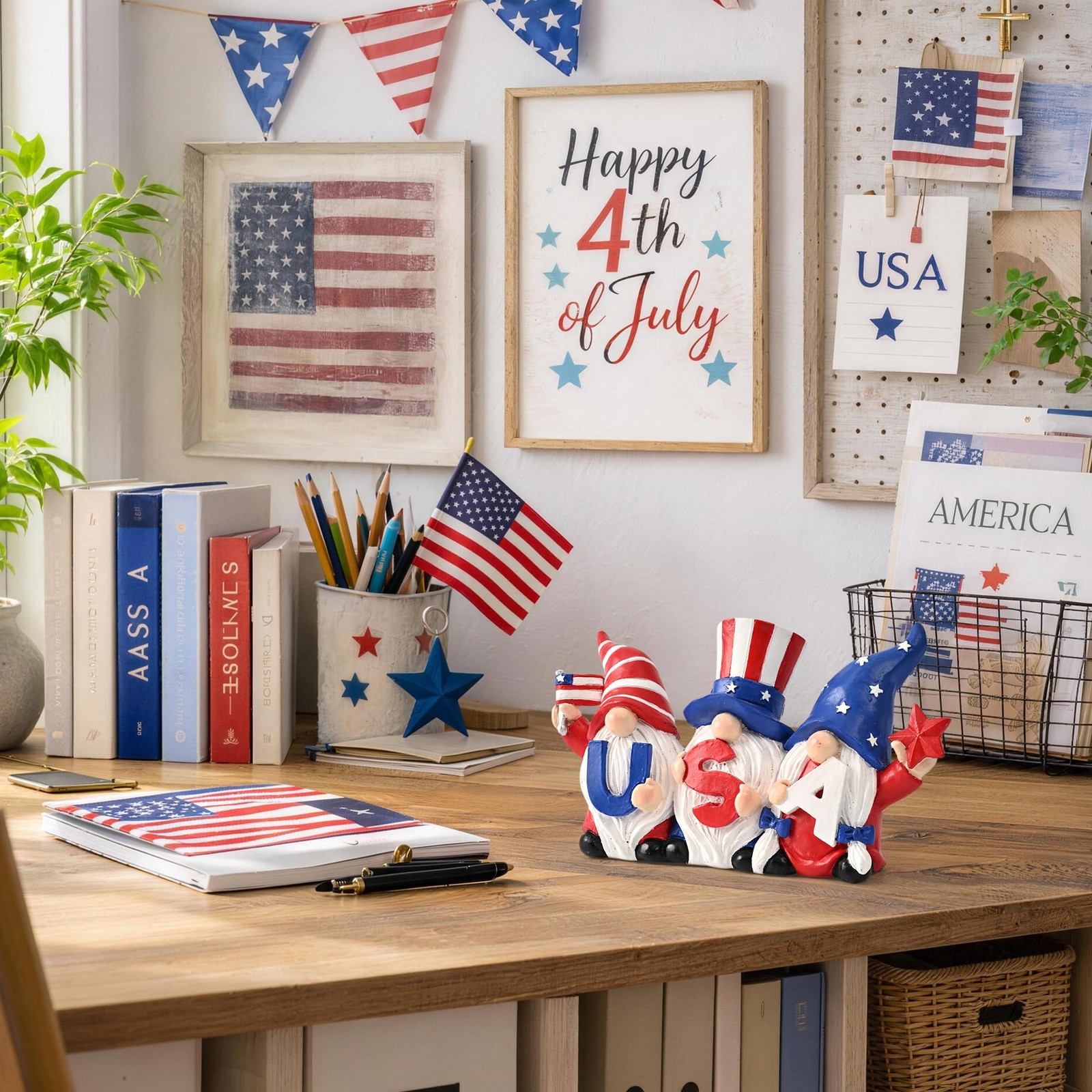 4th of July Decorations Outdoor Gnomes for Memorial Day Decorations 4“, Garde…