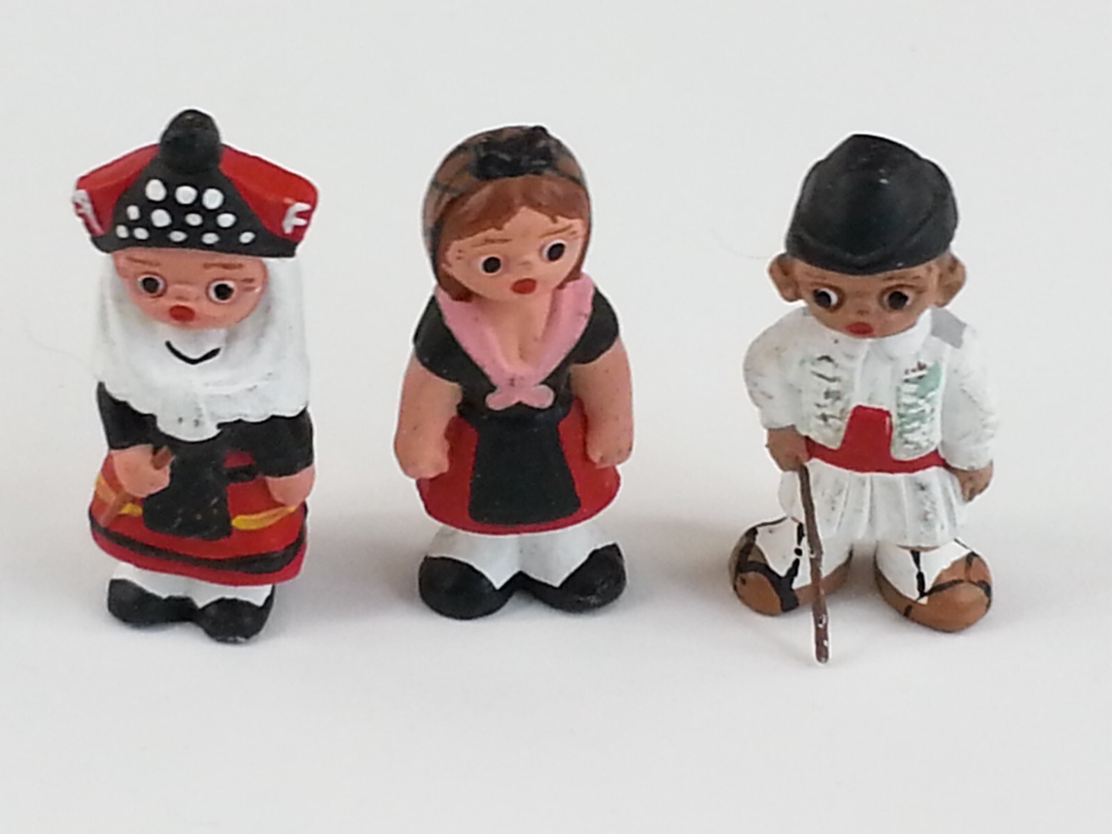 3pc Spanish Mud People Terracotta Miniatures International Set