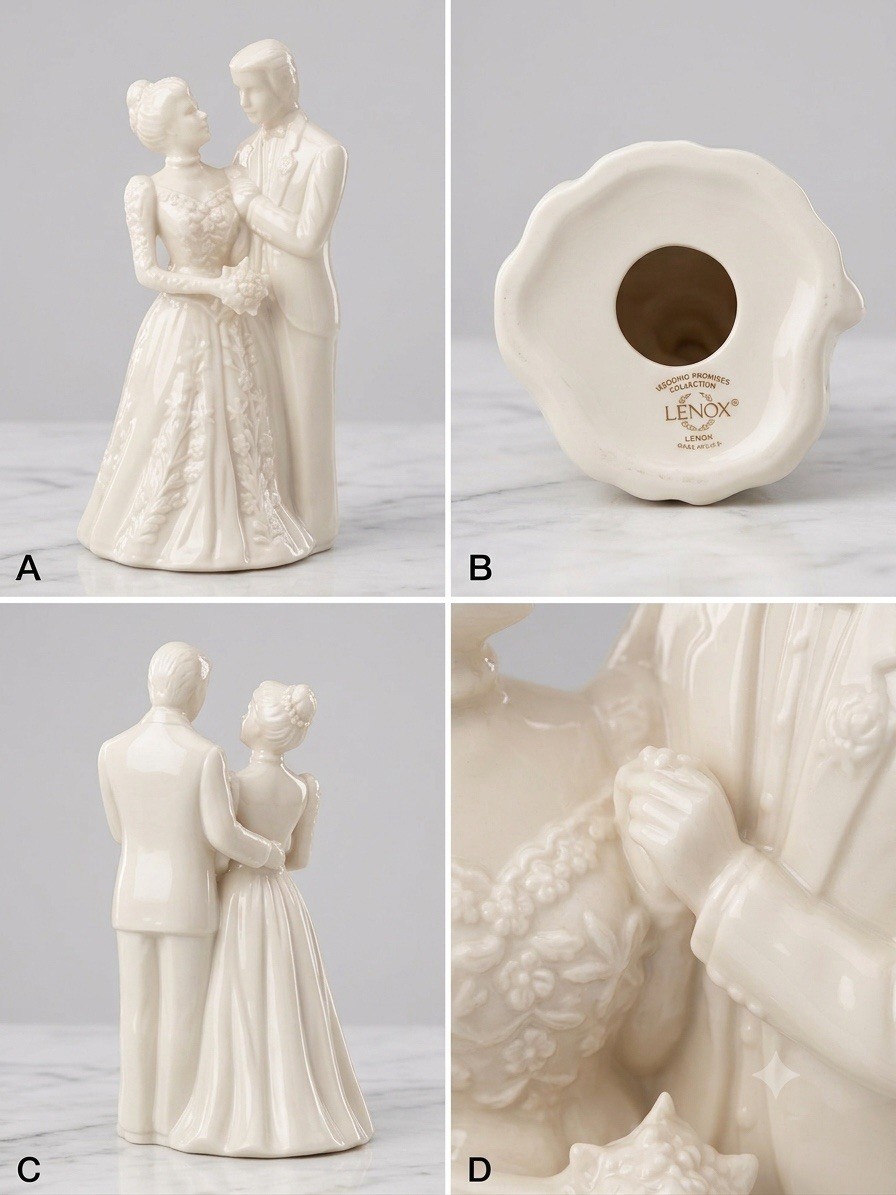 Lenox Wedding Promises Bride & Groom Porcelain Figurine Cake Topper Statue USA