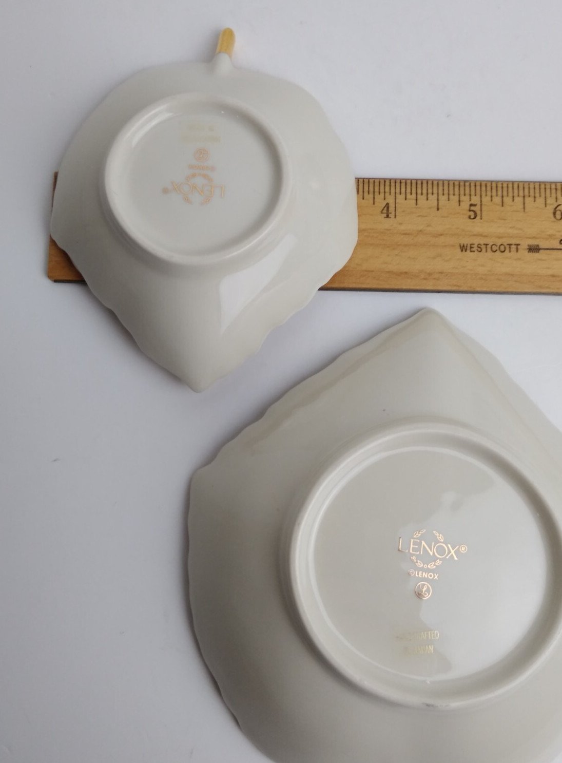 Vintage Lenox (2 Sizes ~ 2 Piece Set) Maple Leaf 24K Gold Gilding Candy Dishes