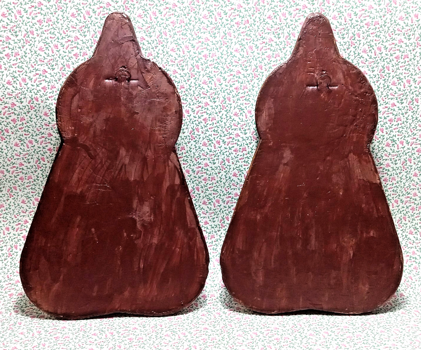MCM Angel Wall Art Plaques Pair 9″ Praying Angels Plaster Brown UNIQUE