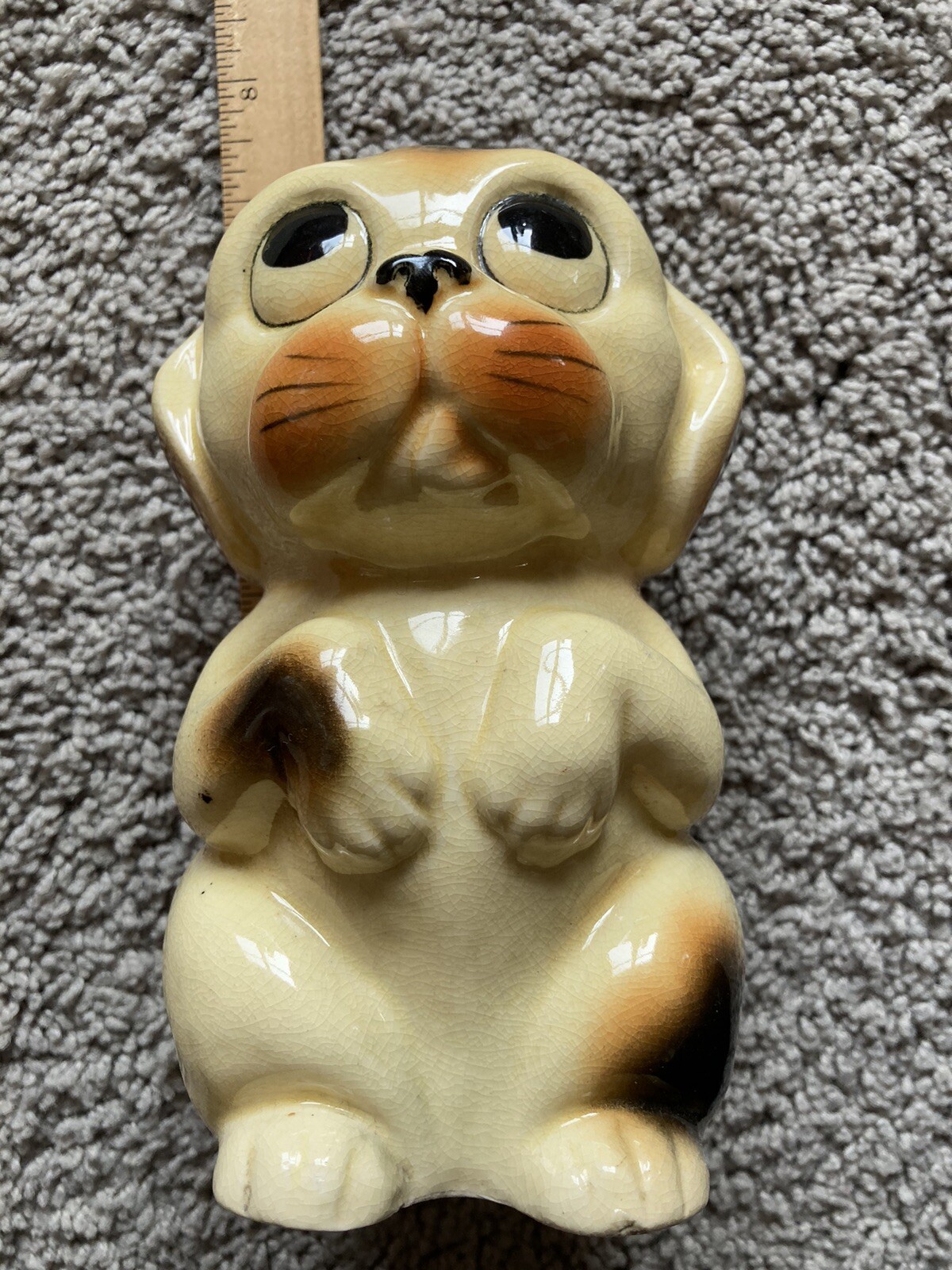 VINTAGE MORIYAMA ART DECO PORCELAIN DOG FIGURINE JAPAN 6.5 x 3.5