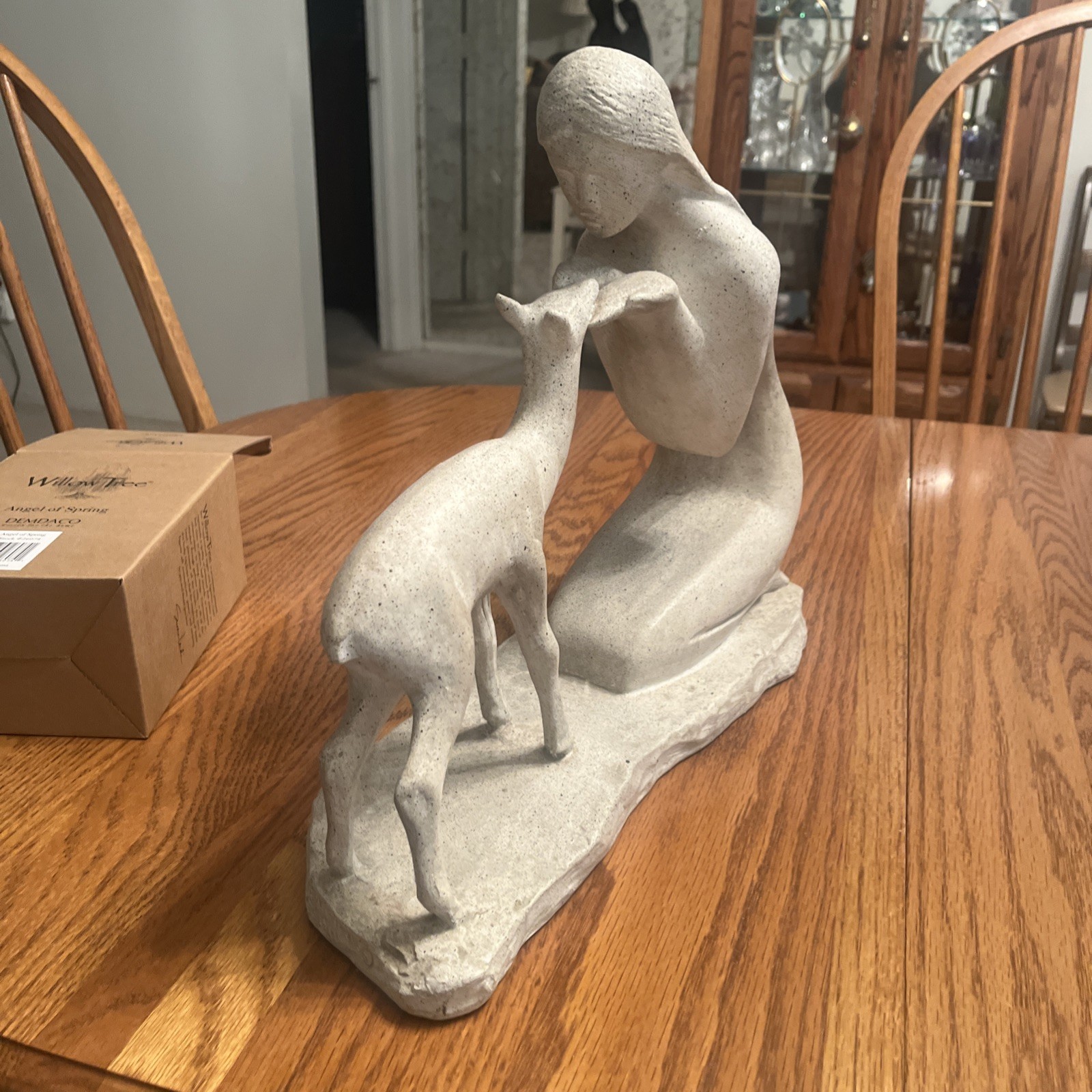 1981 WOMAN WITH FAWN STATUE SCULPTURE by MARC LA POINTE Austin Productions
