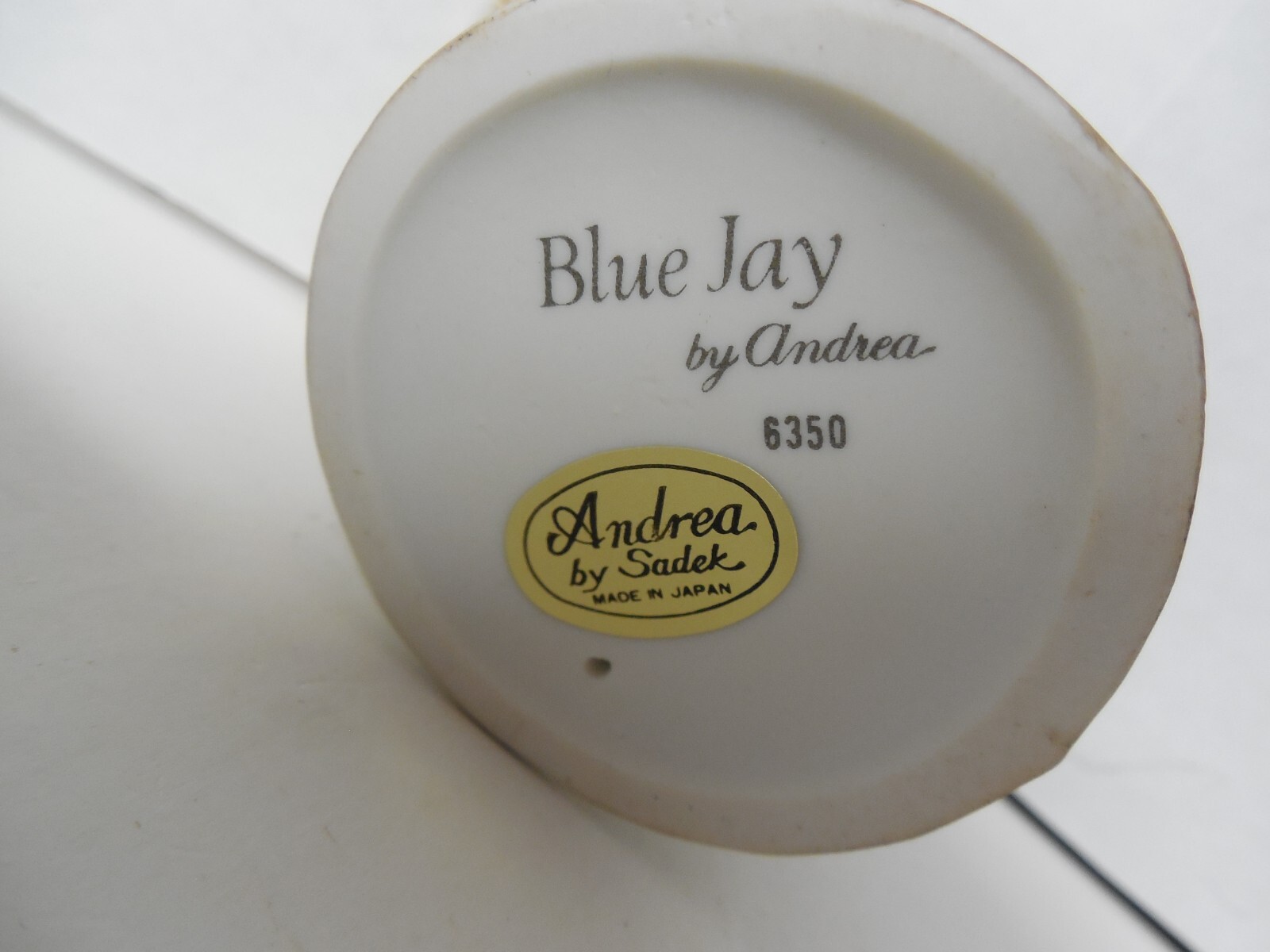 Vintage Andrea by Sadek Baby Blue Jay Bird Porcelain Figurine #6350 3.75 in tall