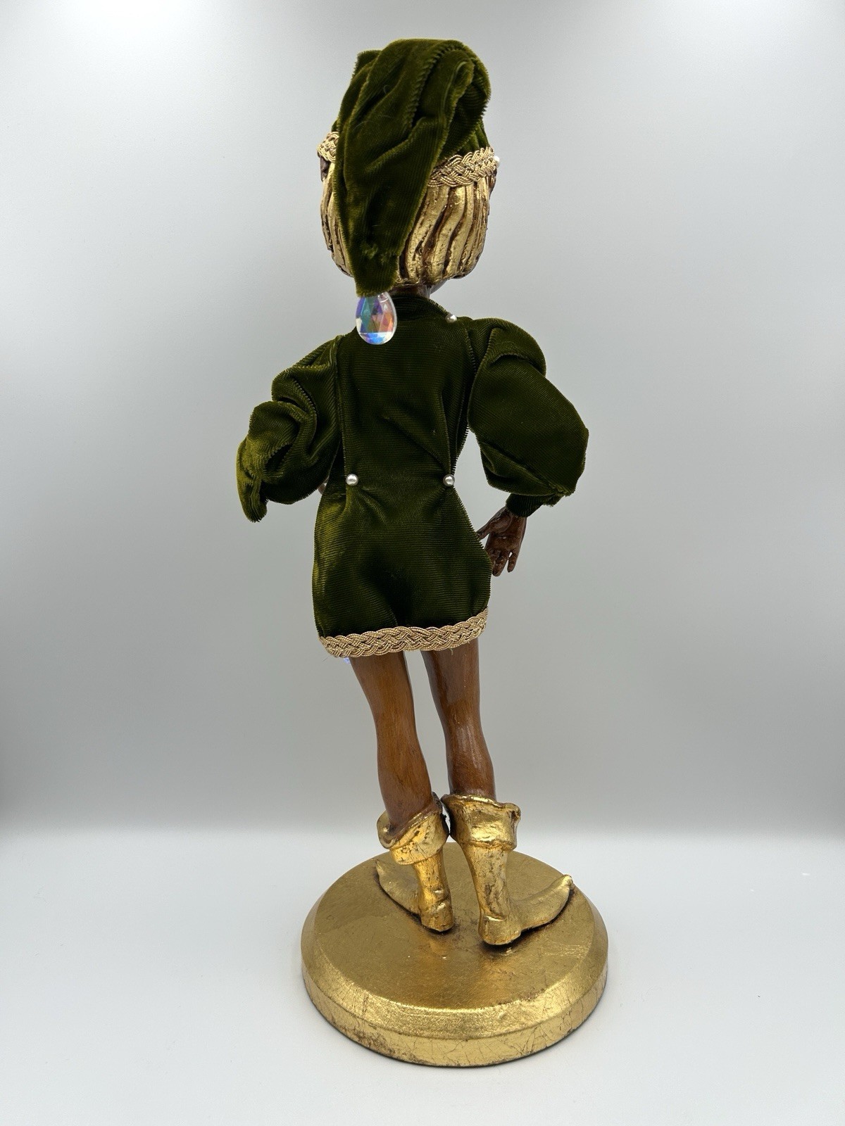 Vintage ARP Hollywood Regency Pixie Elf Figurine – 16.5” Gilt Gold Mid Century