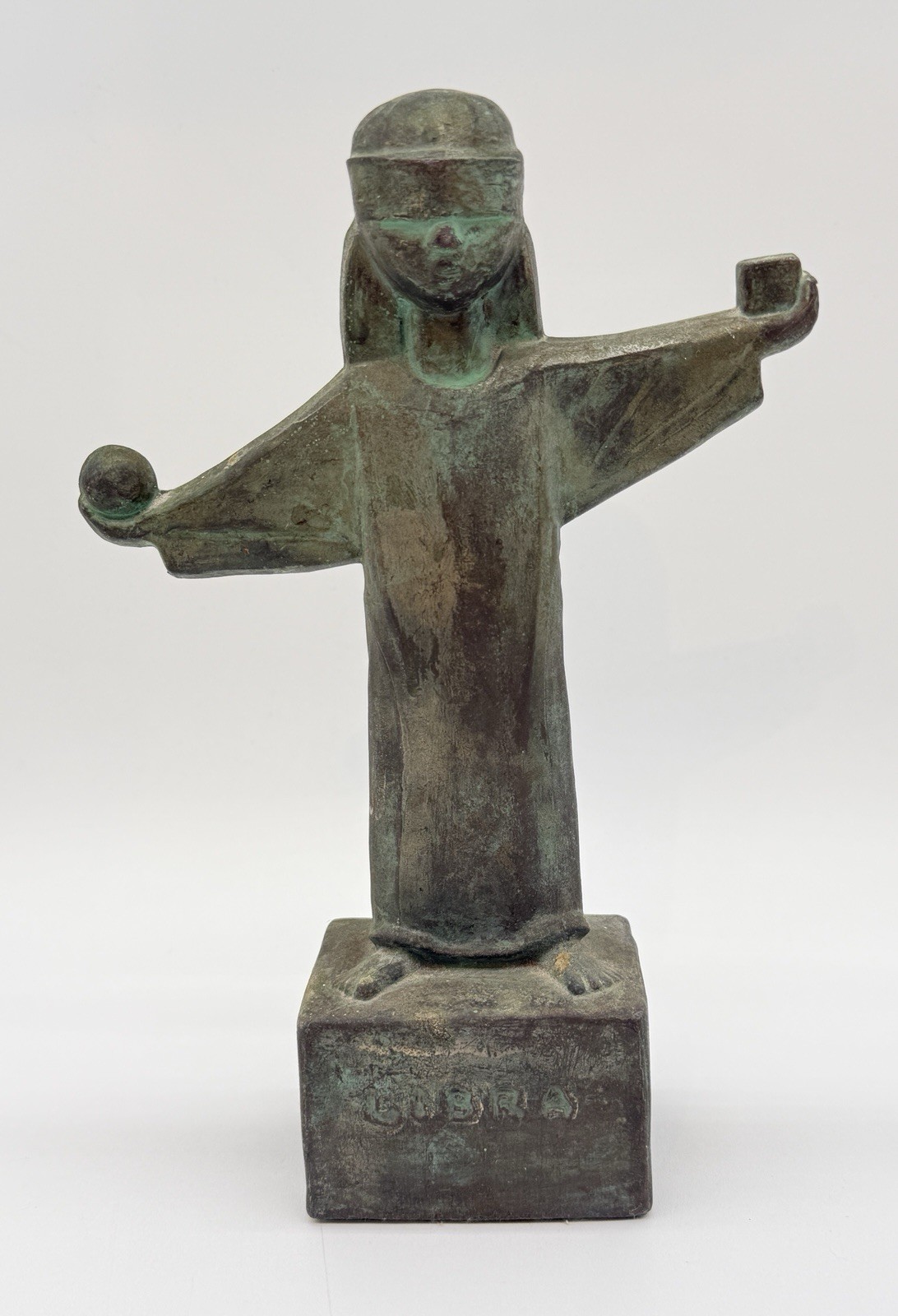 Vintage FRED PRESS Bronze Libra Sculpture, Late ’50’s