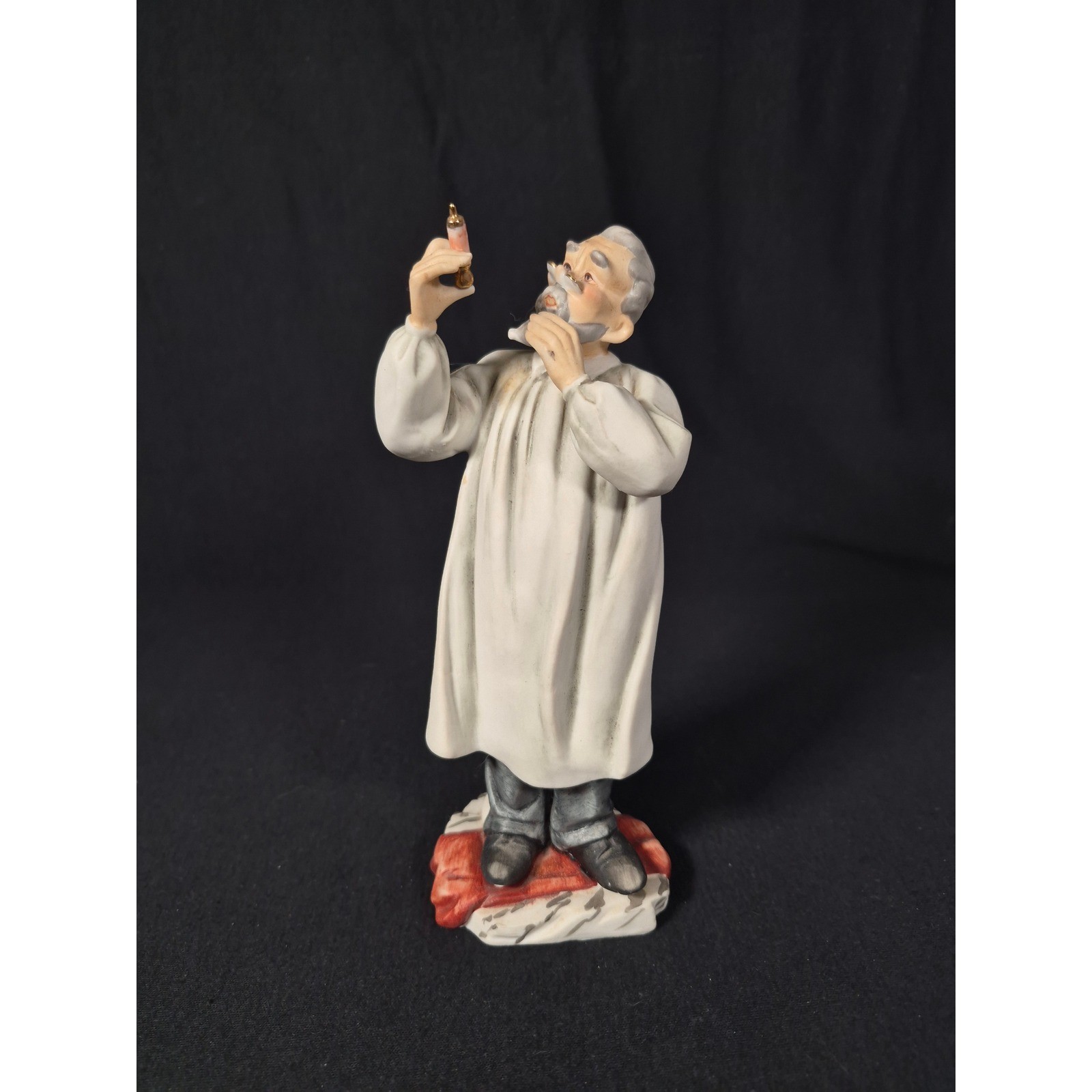 Andrea by Sadek Porcelain Scientist or Doctor Figurine Lab Coat Bisque #6630