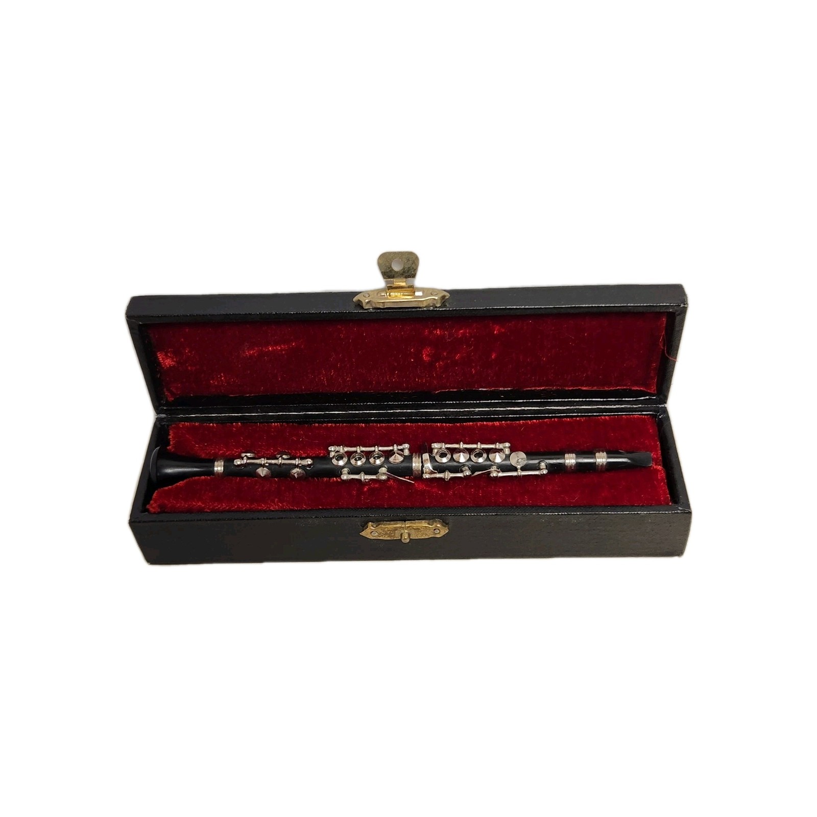 Black Clarinet Music Instrument Miniature Replica with Case – Size 6.25 in.