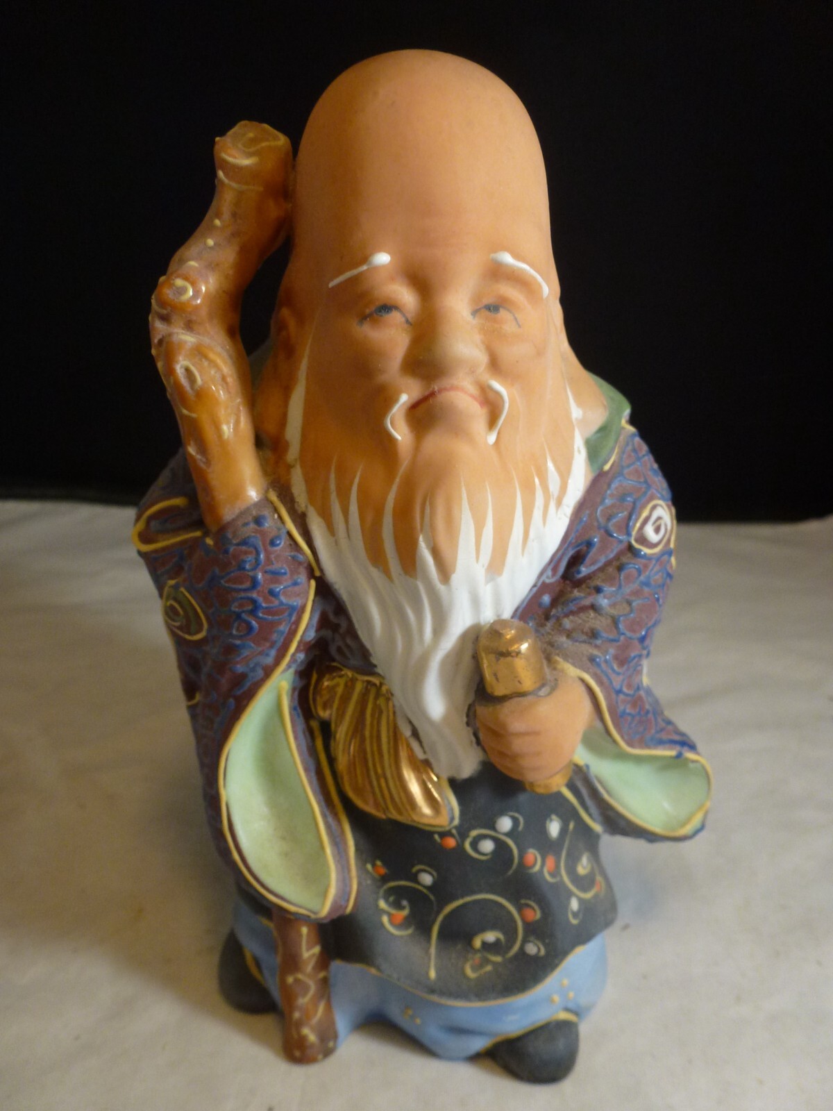 Kutani Japanese Porcelain Moriage 7 Gods Of Luck Antique 5 5/8″ Figurine