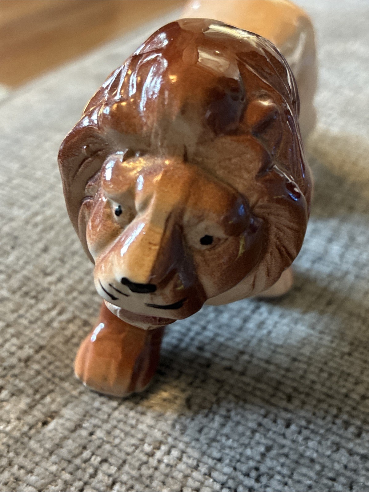 Vintage Ceramic Lusterware Lion Handcrafted In Brazil