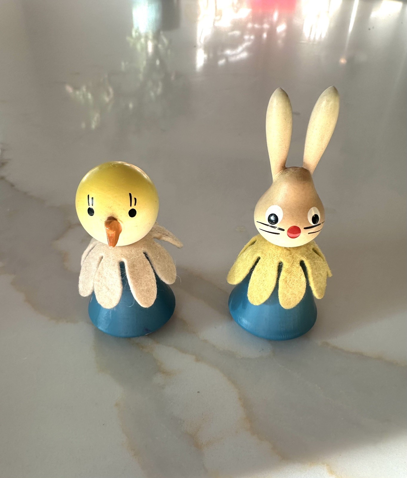 Vintage Goula Spain Wood Miniature Bunny MCM