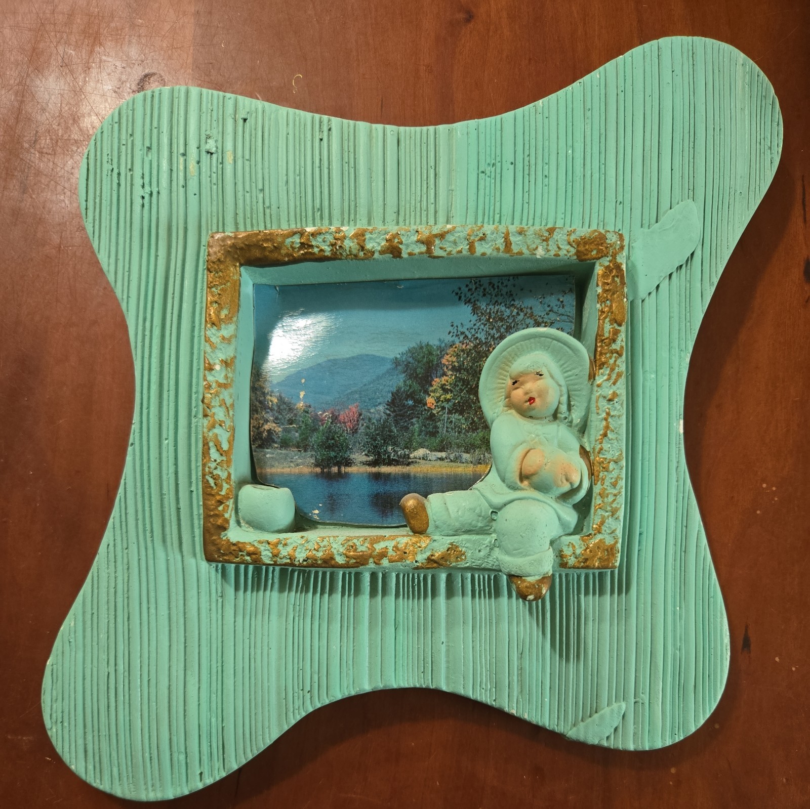 1950s Vintage “Asian Beauty” Chalkware Wall Art Plaques Mid Century White