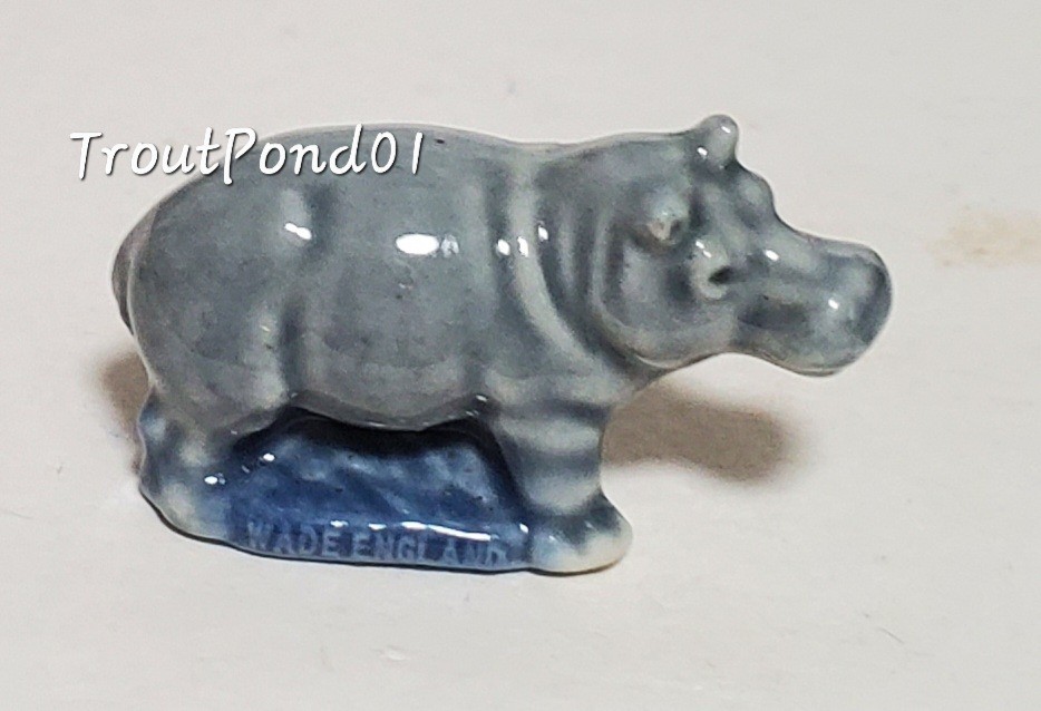 Wade Whimsies Hippo Color Variations Set 1 Set A 1998 Gray Blue and 1960’s Honey
