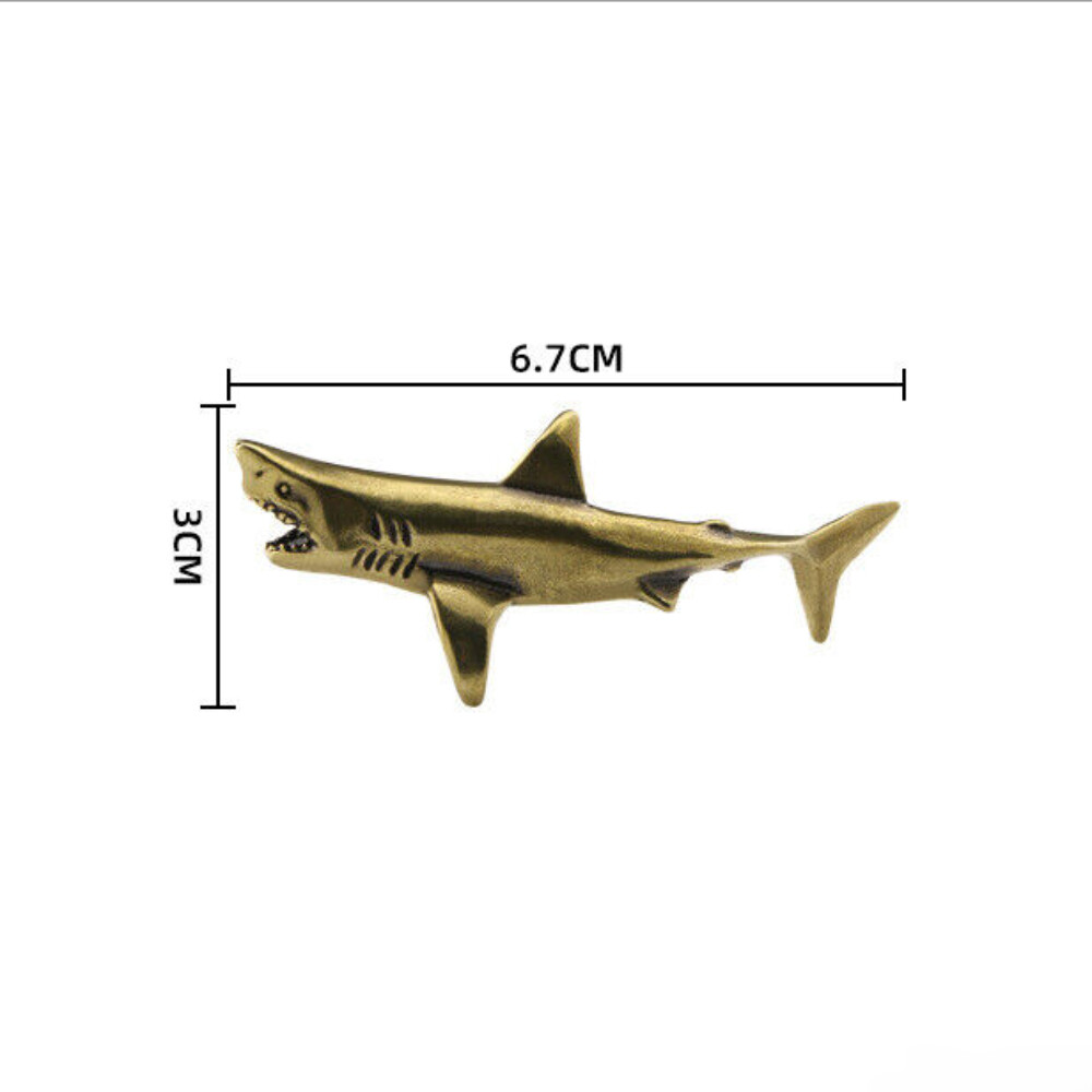 Solid Brass Shark Statue Ornament Home Decor Statue Animal Collectibles