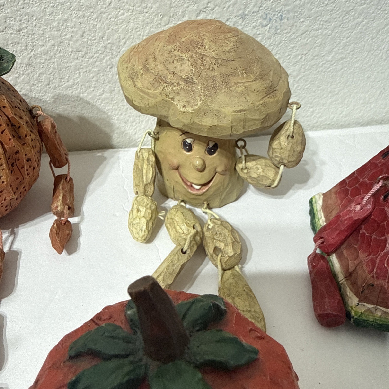 Anthropomorphic Vegetable Shelf Sitter LOT 7 pcs Dangle Granny Core Figures READ